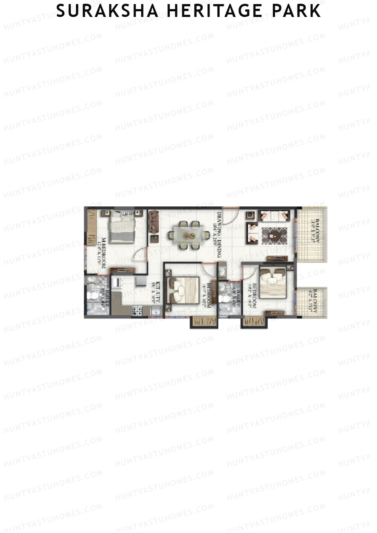 Suraksha Heritage Park Tower B Unit 2 Floor Plan