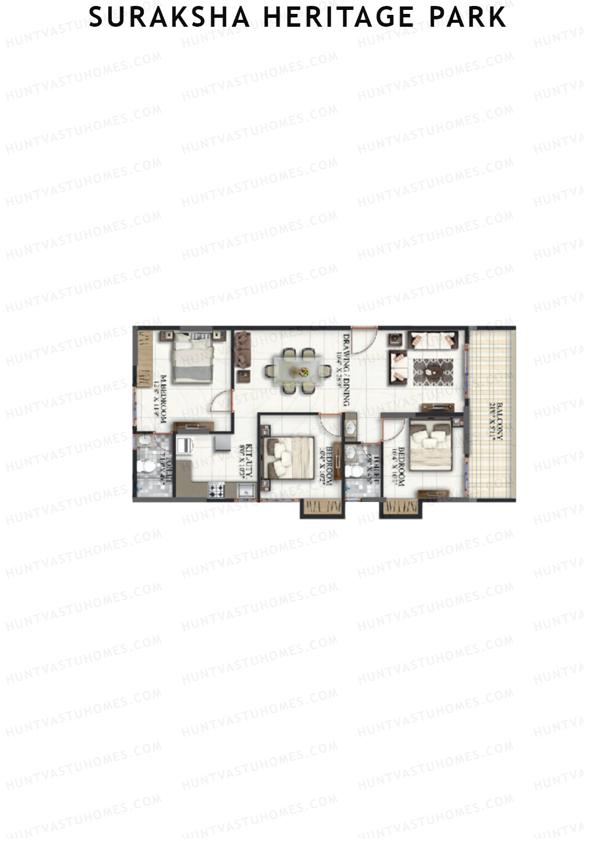 Suraksha Heritage Park Tower B Unit 2 Floor Plan