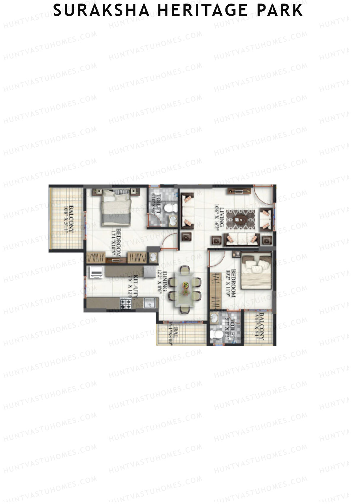 Suraksha Heritage Park Tower B Unit 4 Floor Plan