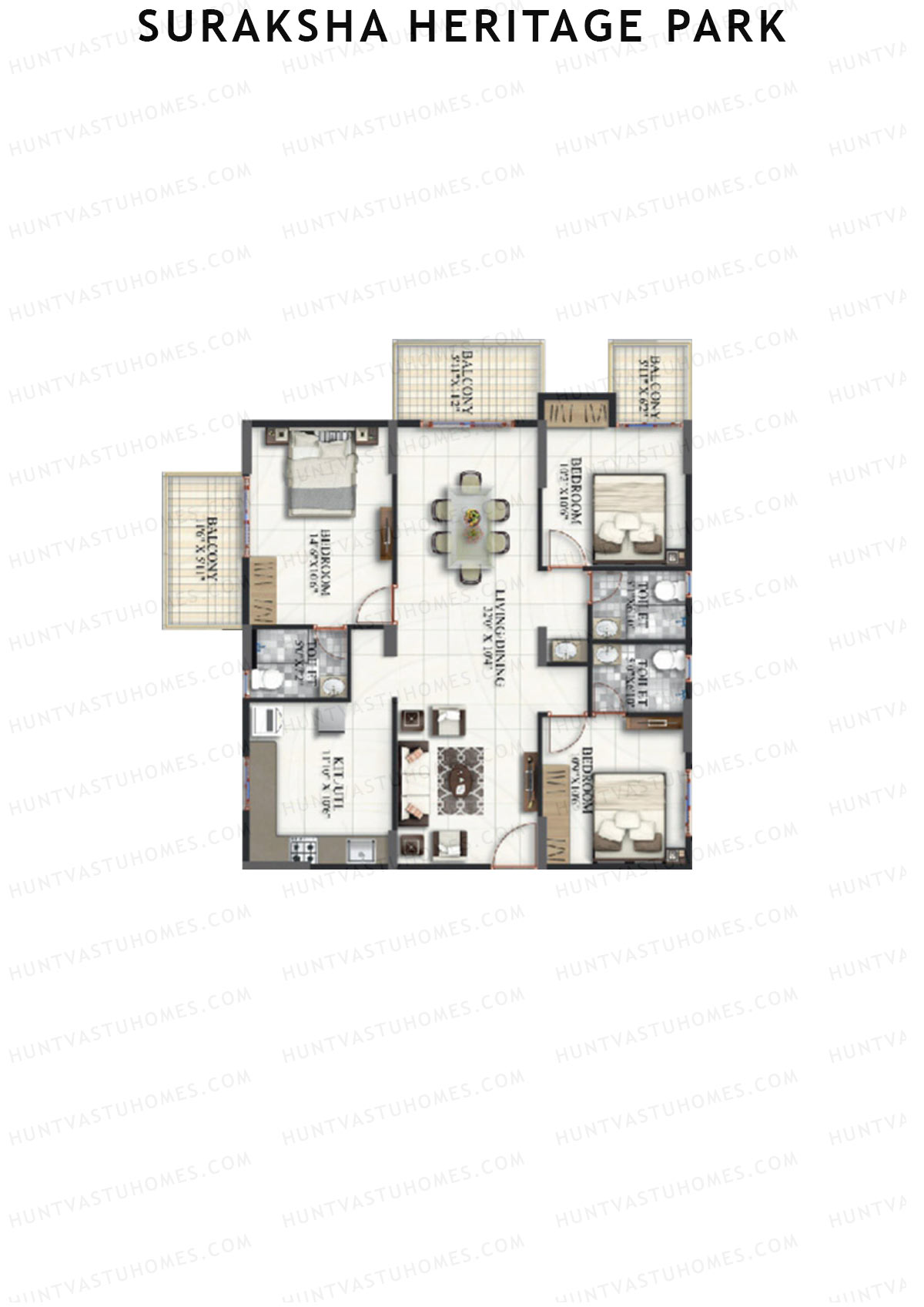 Suraksha Heritage Park Tower B Unit 5 Floor Plan