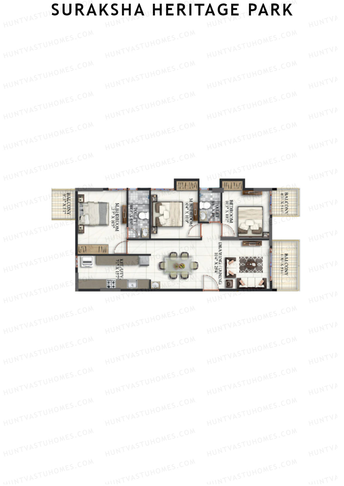 Suraksha Heritage Park Tower C Unit 1 Floor Plan
