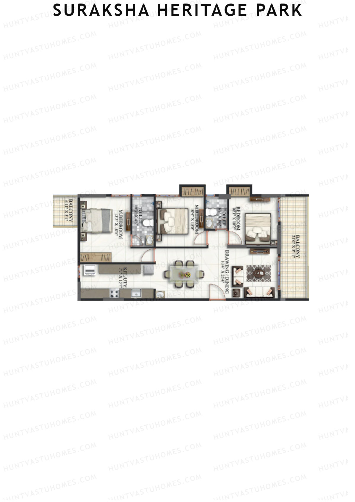 Suraksha Heritage Park Tower C Unit 1 Floor Plan