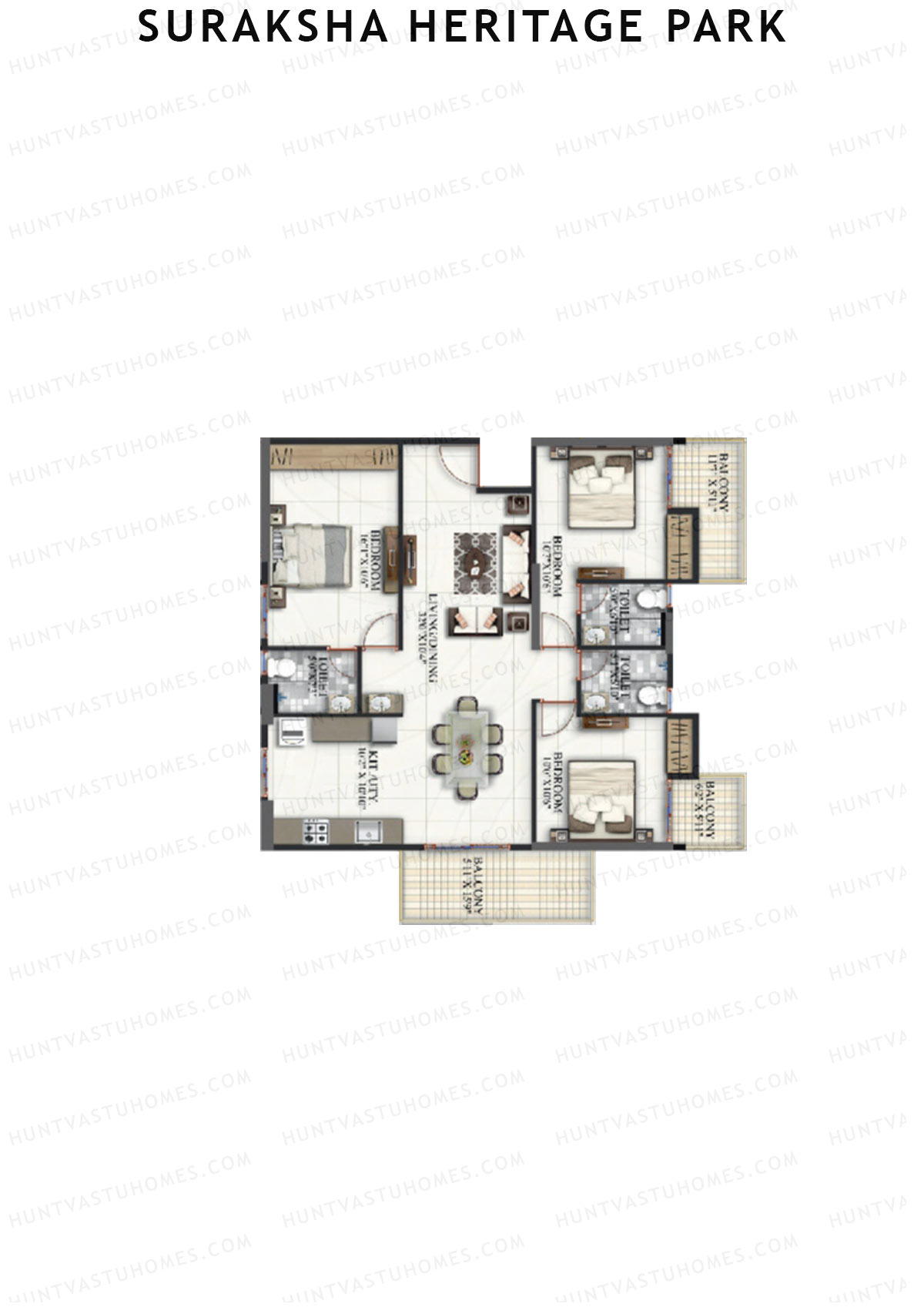 Suraksha Heritage Park Tower C Unit 2 Floor Plan