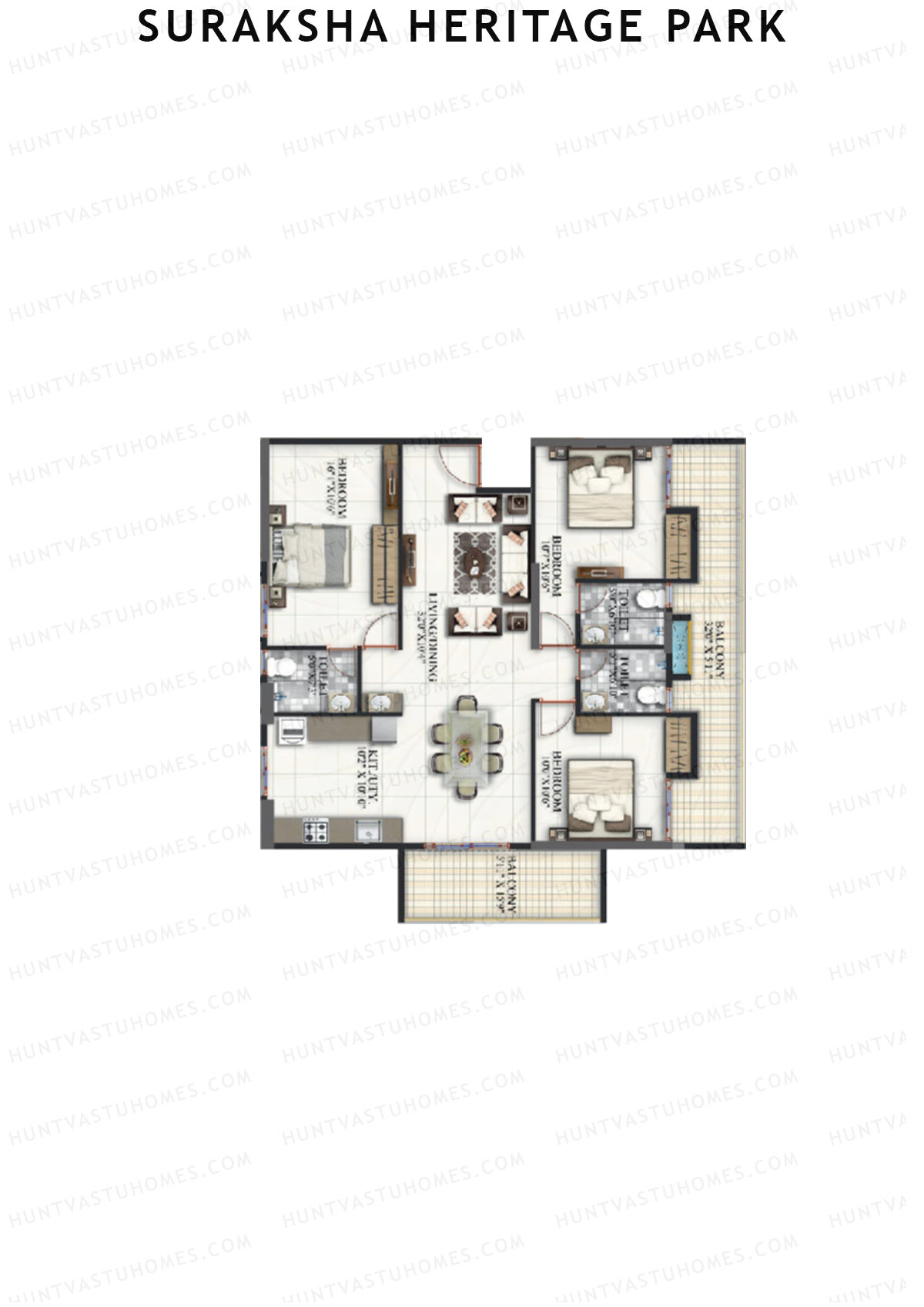 Suraksha Heritage Park Tower C Unit 2 Floor Plan