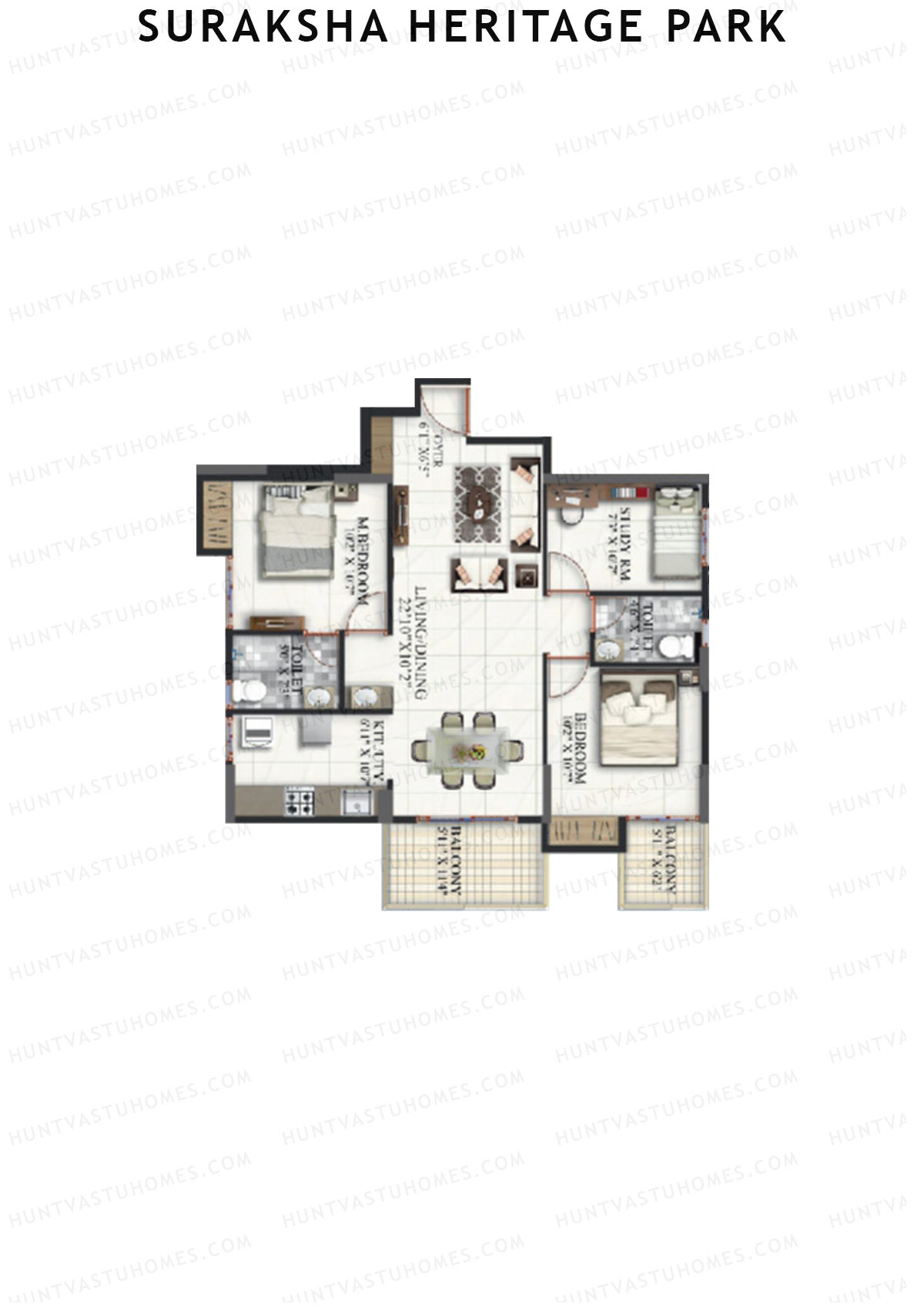 Suraksha Heritage Park Tower C Unit 3 Floor Plan