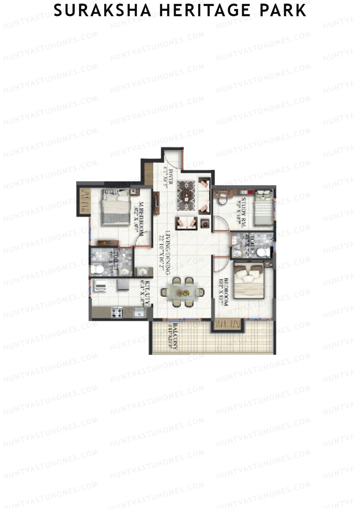 Suraksha Heritage Park Tower C Unit 3 Floor Plan