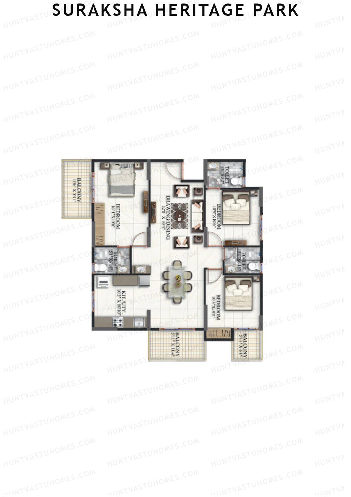Suraksha Heritage Park Tower C Unit 4 Floor Plan