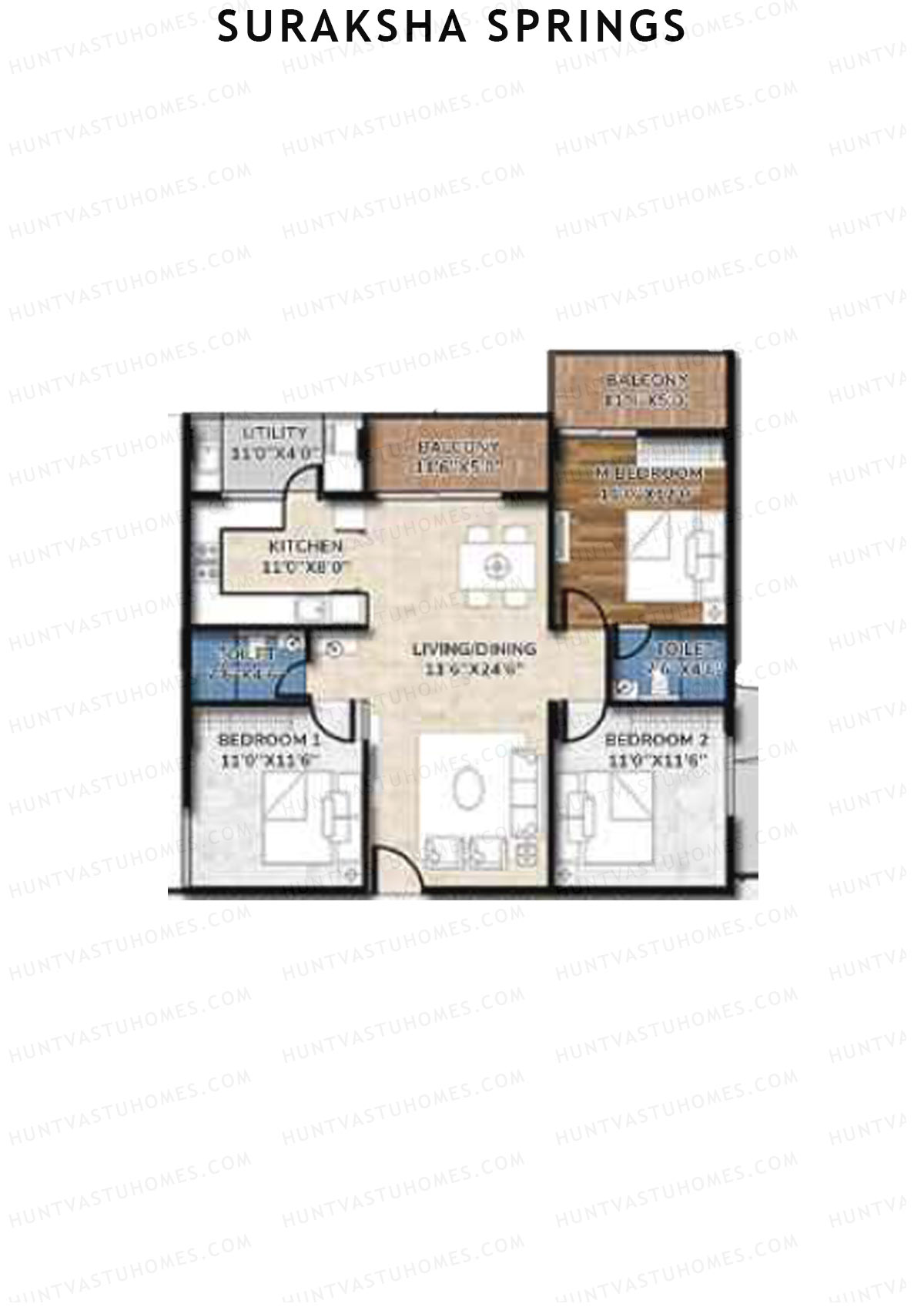 Suraksha Springs Block A Unit 1 Floor Plan