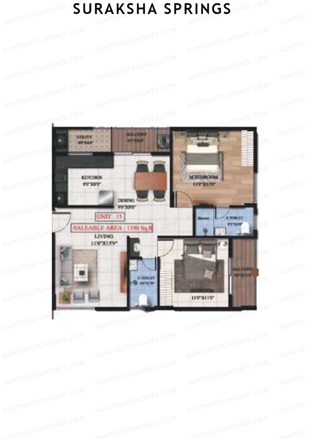 Suraksha Springs Block A Unit 4 Floor Plan