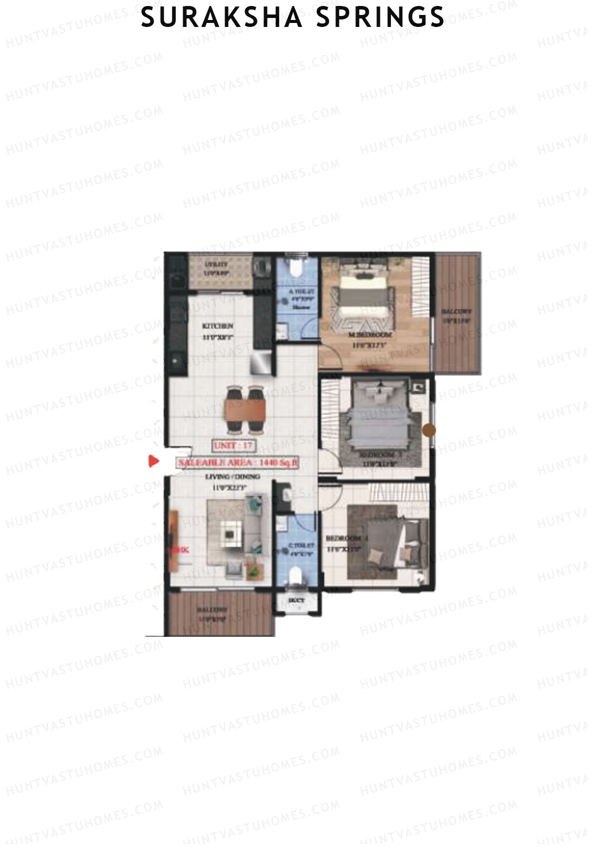 Suraksha Springs Block A Unit 6 Floor Plan
