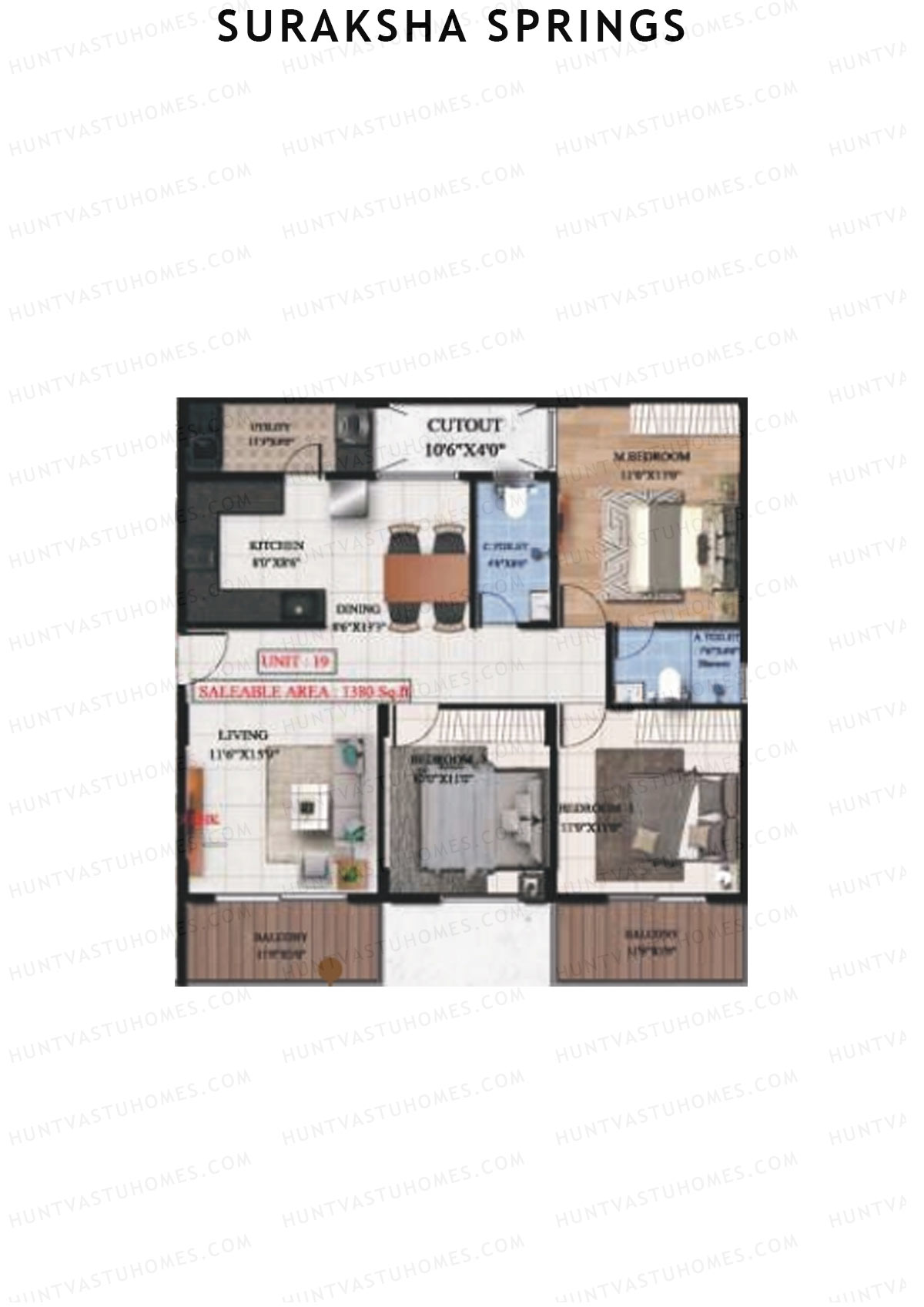 Suraksha Springs Block A Unit 8 Floor Plan