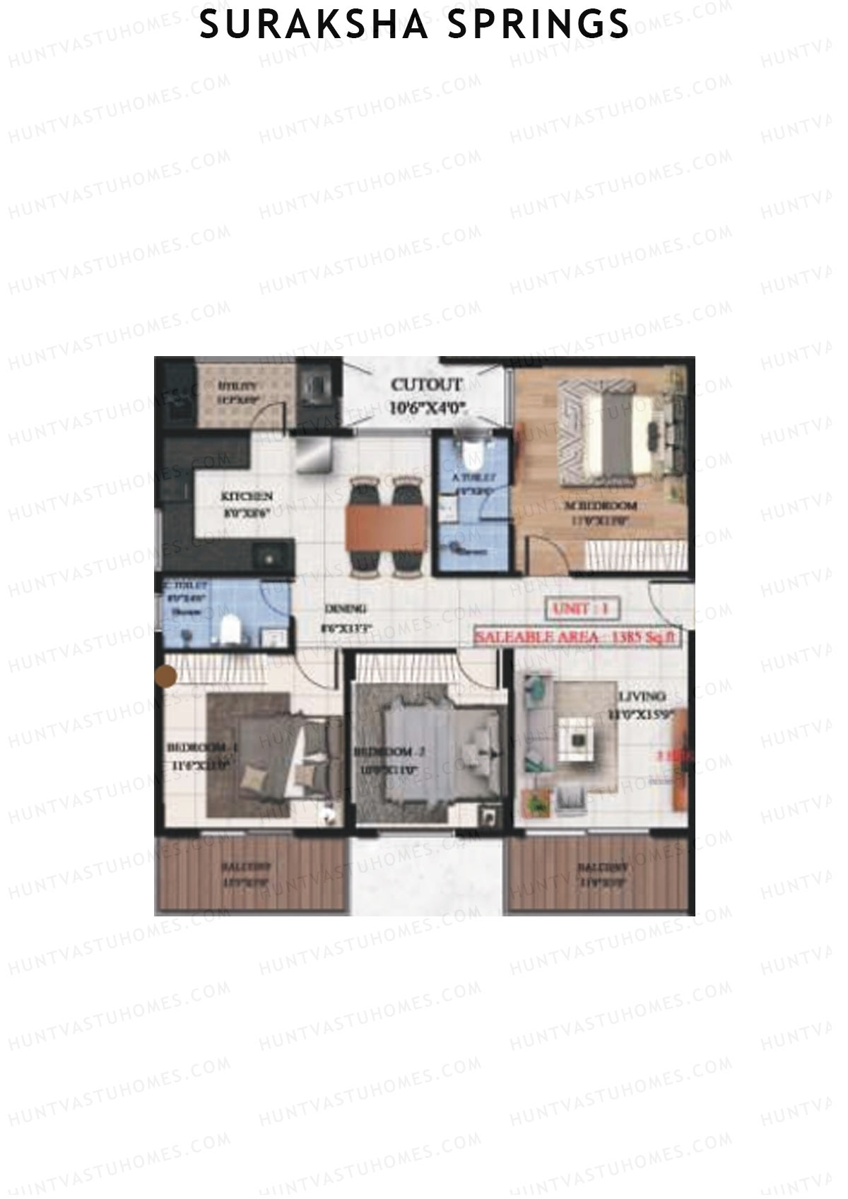Suraksha Springs Block A Unit 9 Floor Plan