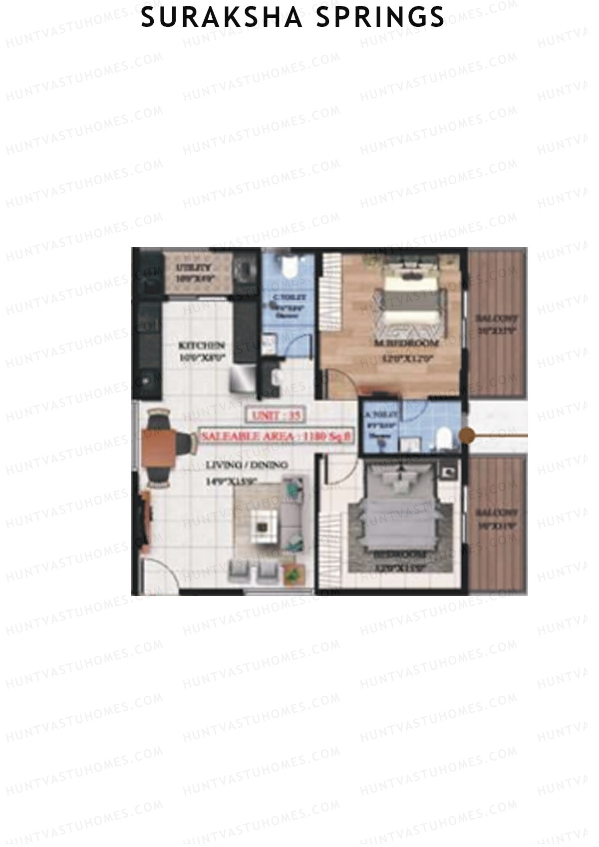 Suraksha Springs Block B Unit 3 Floor Plan
