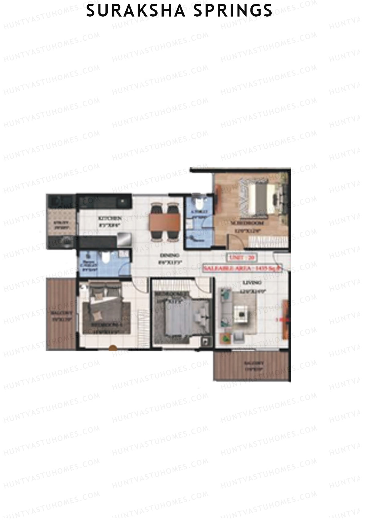 Suraksha Springs Block B Unit 5 Floor Plan
