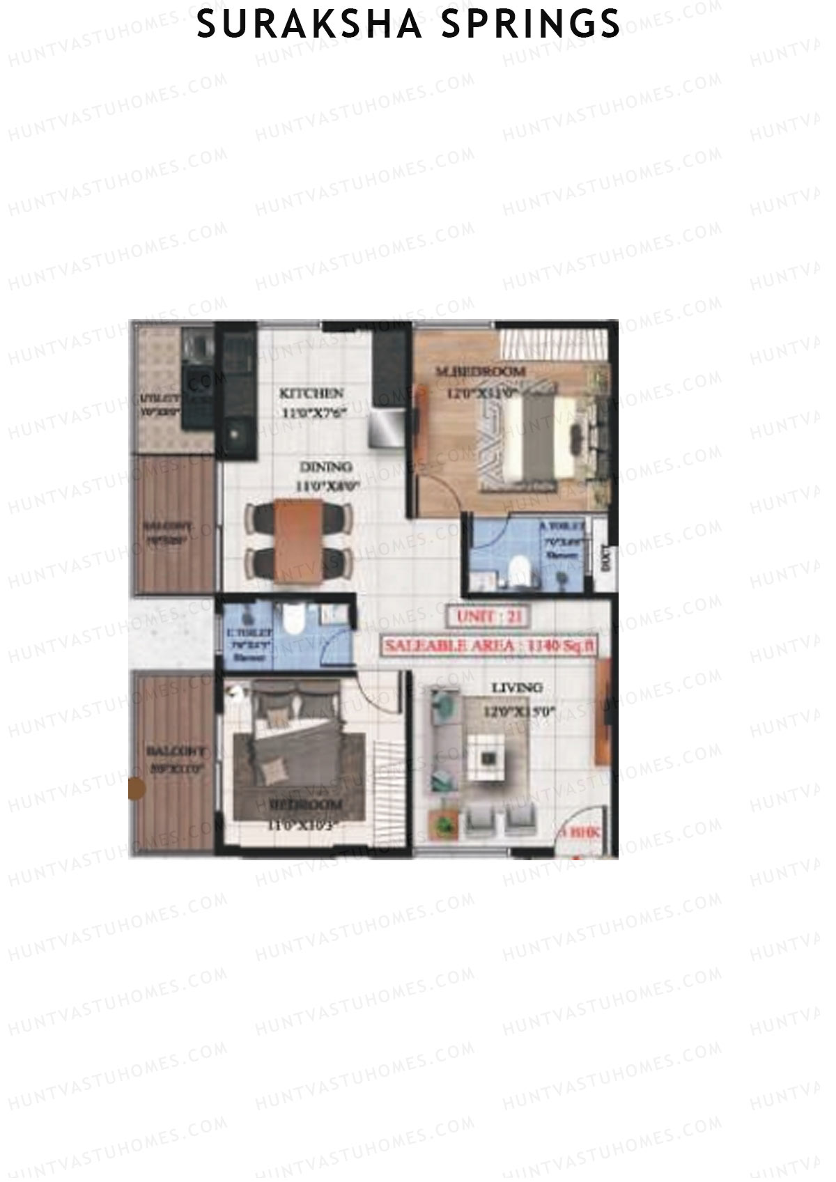 Suraksha Springs Block B Unit 6 Floor Plan
