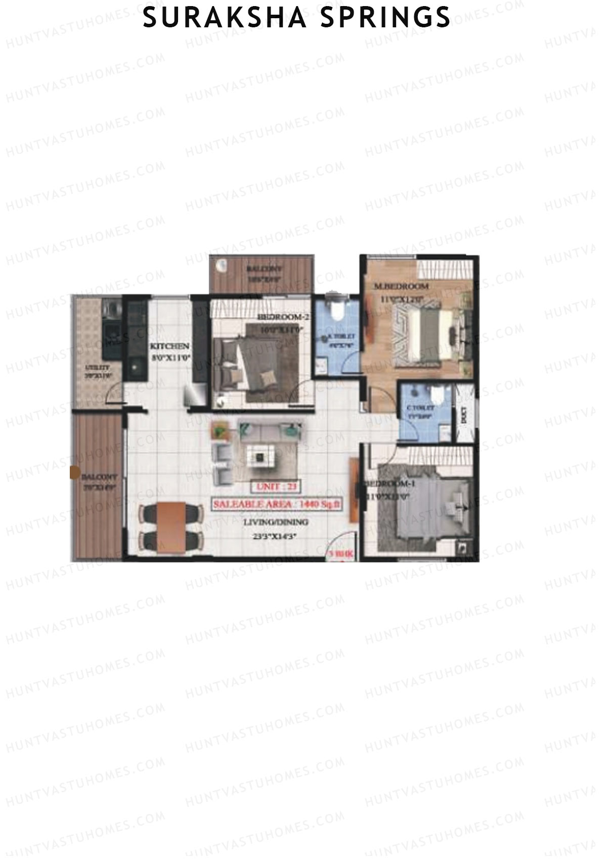 Suraksha Springs Block B Unit 8 Floor Plan