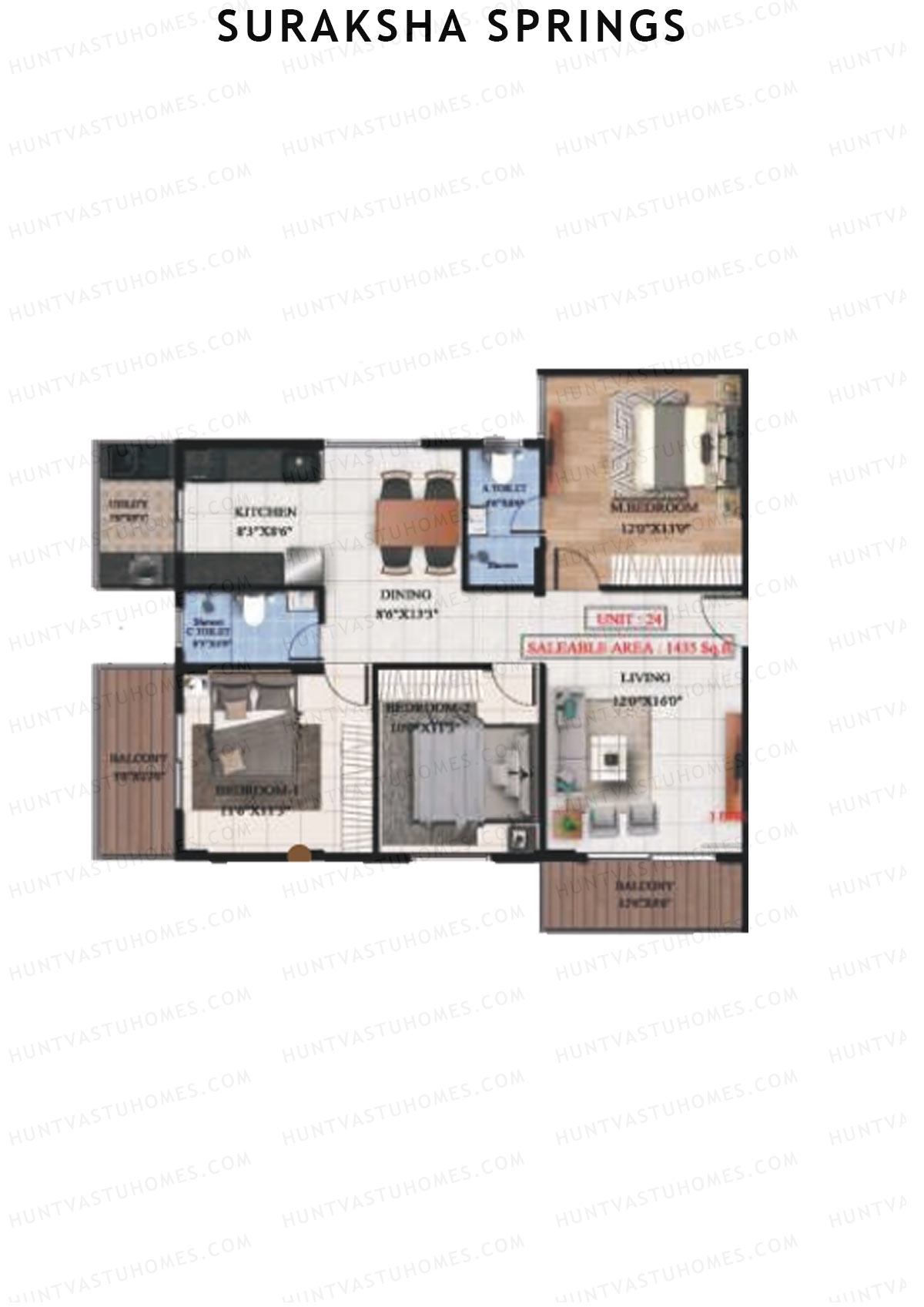 Suraksha Springs Block C Unit 1 Floor Plan
