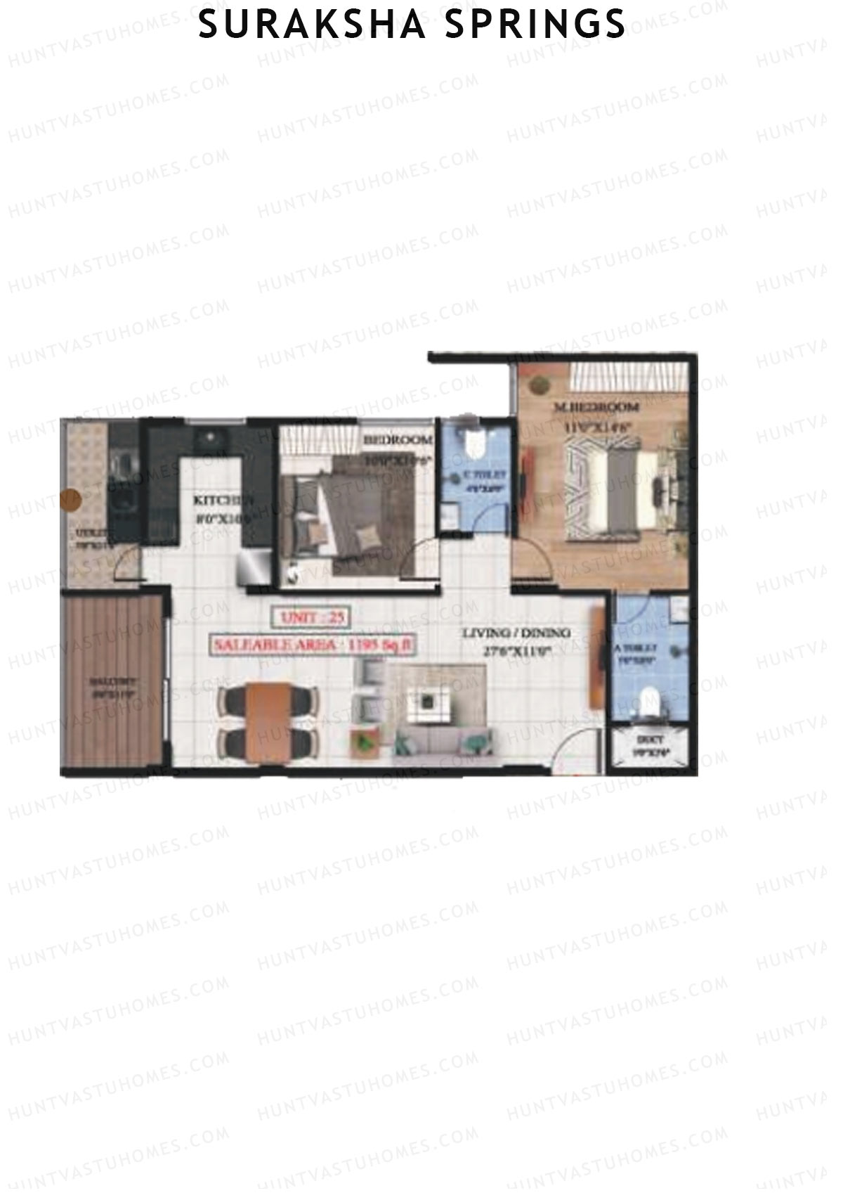 Suraksha Springs Block C Unit 2 Floor Plan