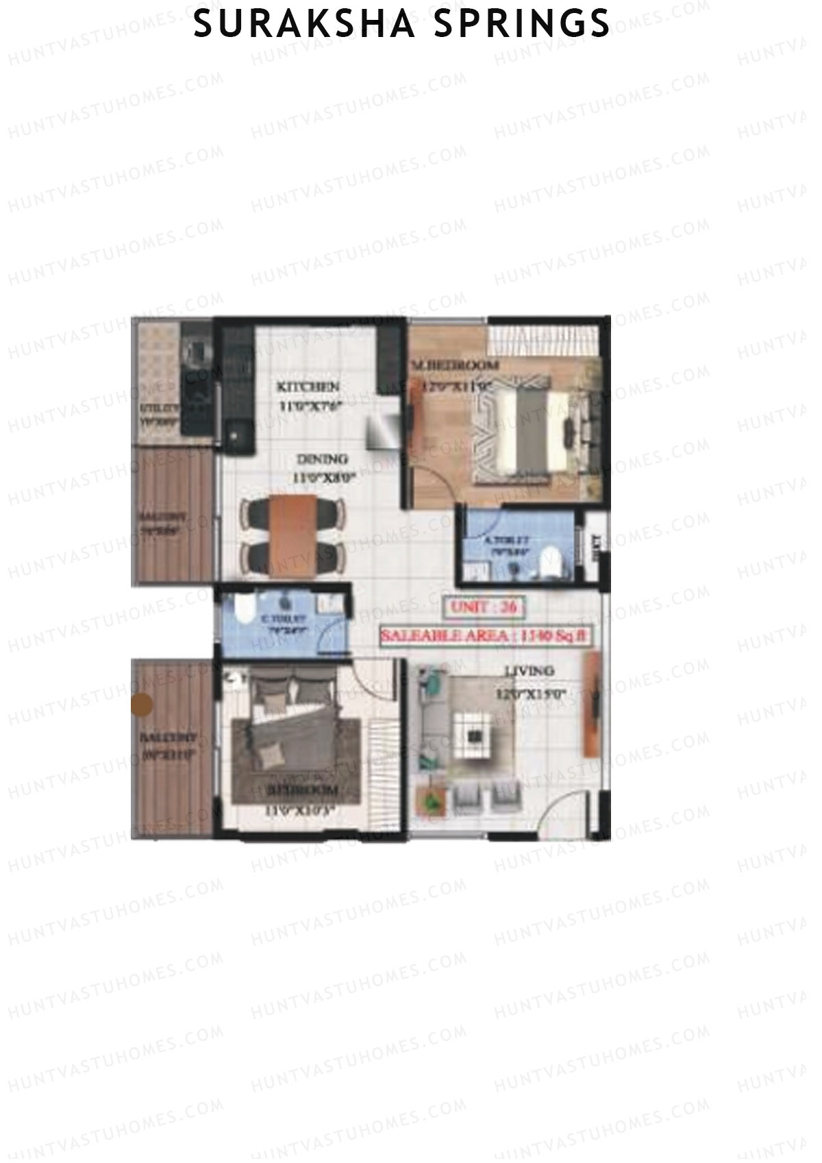 Suraksha Springs Block C Unit 3 Floor Plan