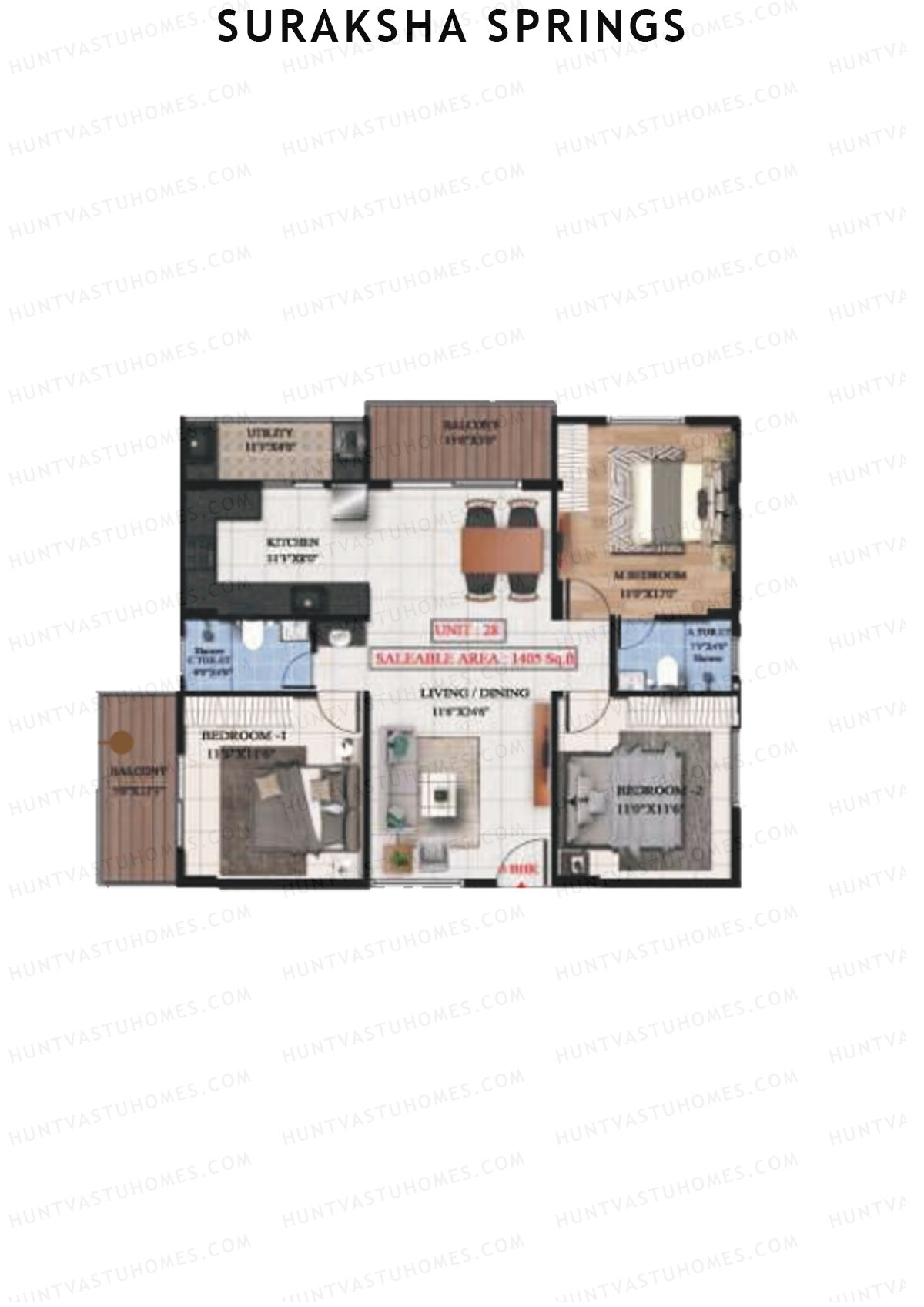 Suraksha Springs Block C Unit 5 Floor Plan