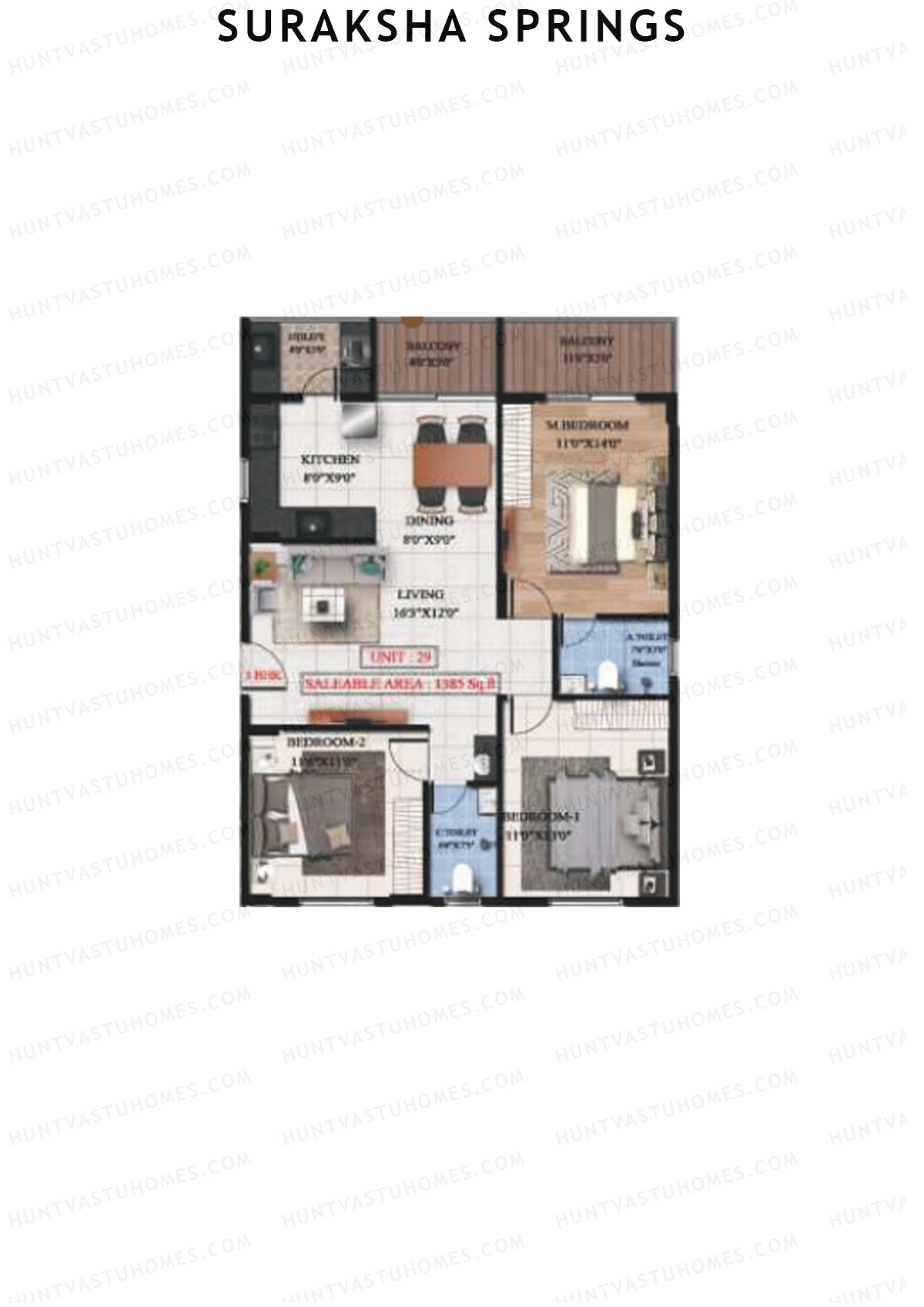 Suraksha Springs Block C Unit 6 Floor Plan