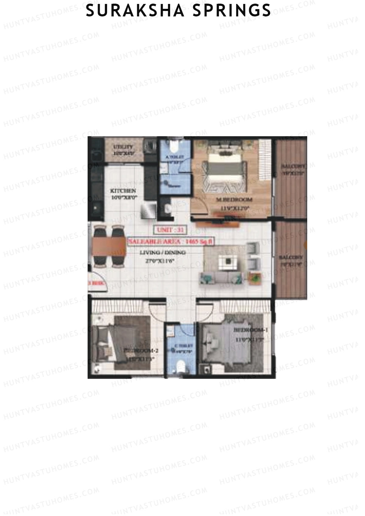 Suraksha Springs Block C Unit 8 Floor Plan
