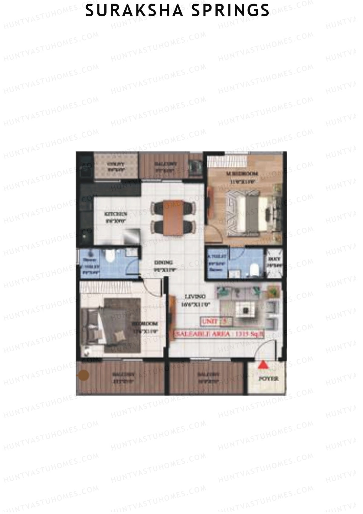 Suraksha Springs Block D Unit 10 Floor Plan