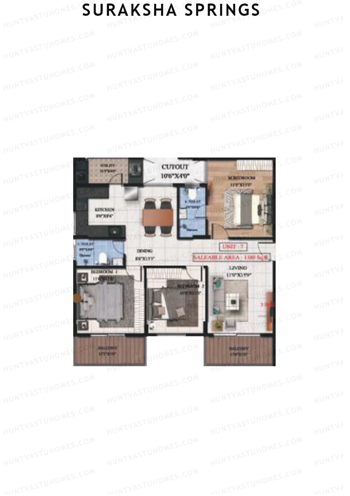 Suraksha Springs Block D Unit 1 Floor Plan