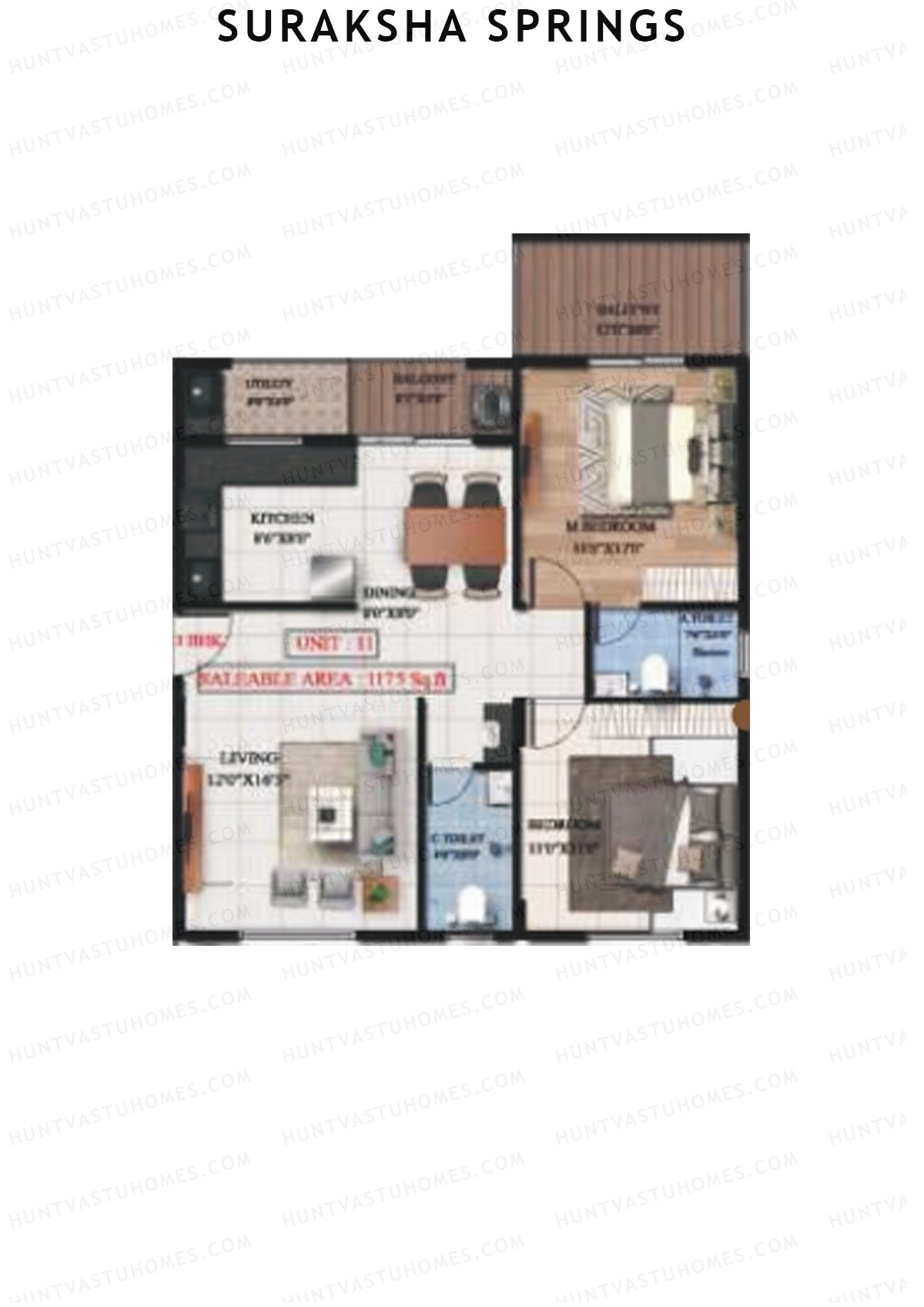 Suraksha Springs Block D Unit 5 Floor Plan