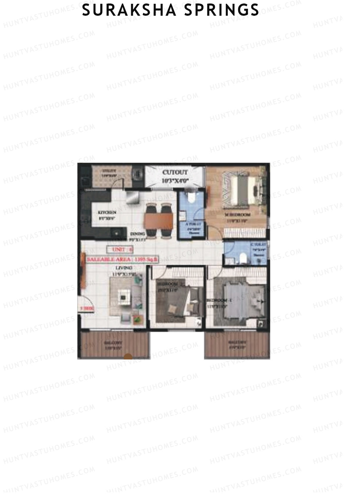 Suraksha Springs Block D Unit 6 Floor Plan