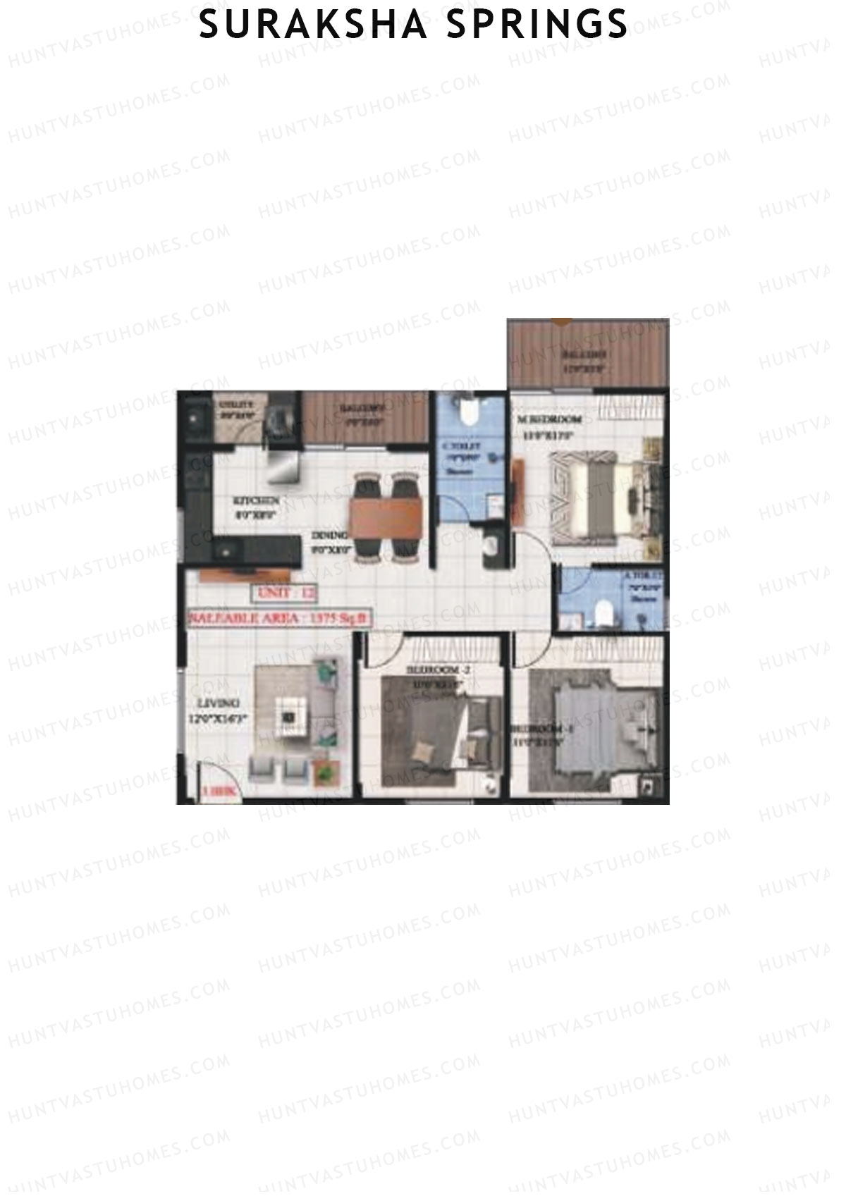 Suraksha Springs Block D Unit 7 Floor Plan