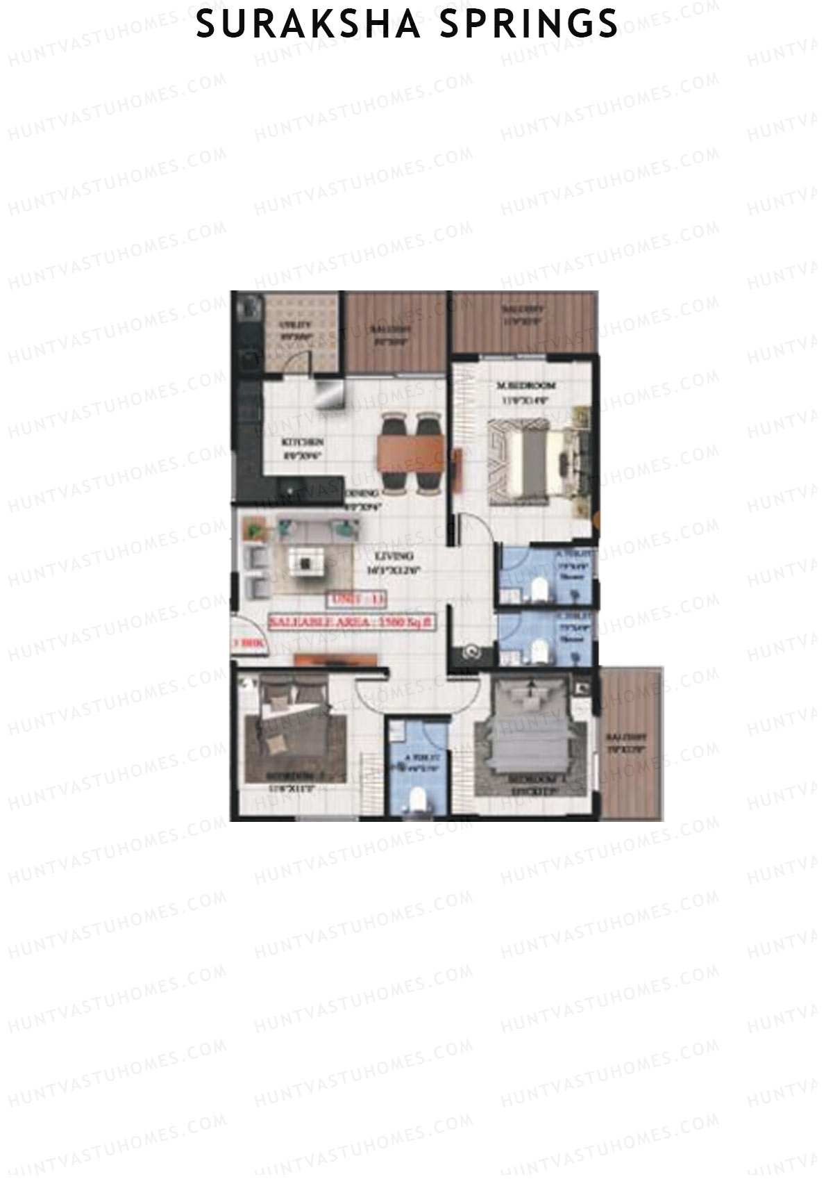 Suraksha Springs Block D Unit 8 Floor Plan