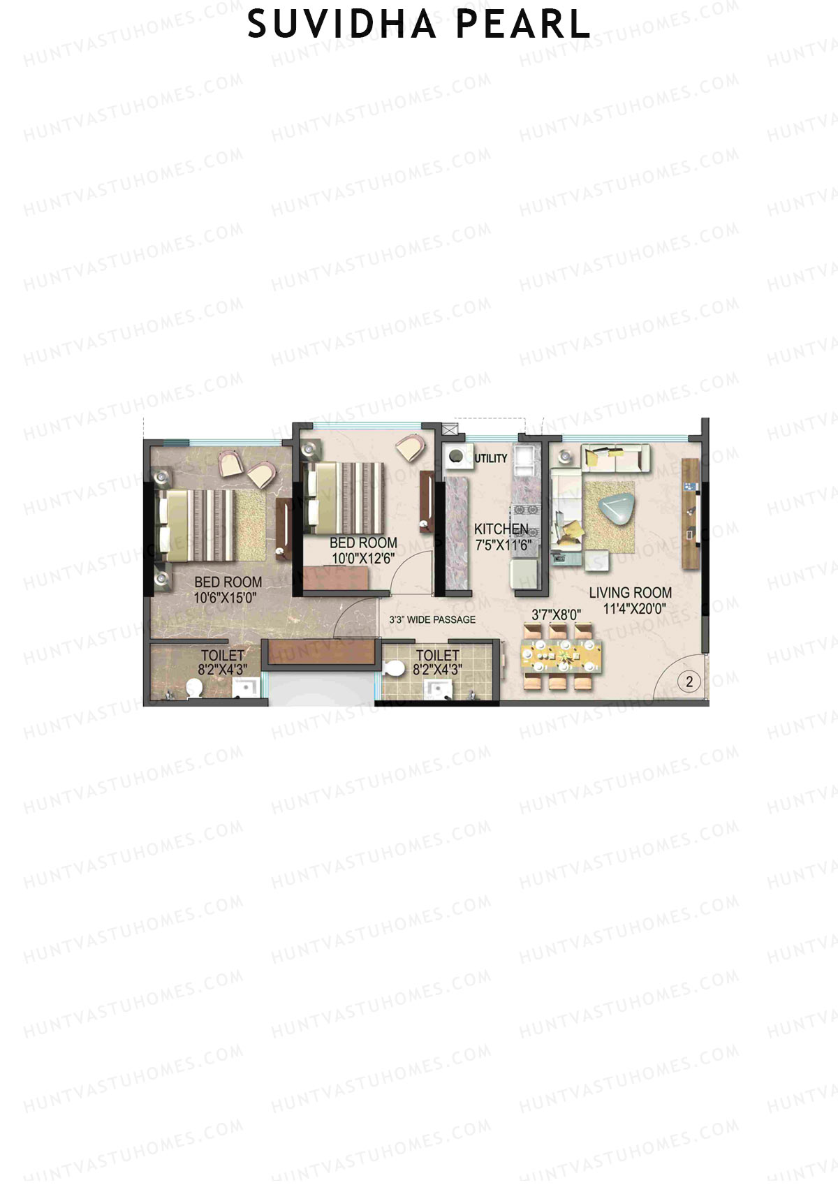 Suvidha Pearl Wing A Unit 2 Floor Plan