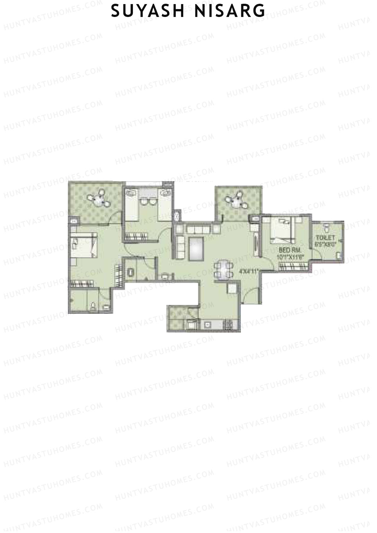 Suyash Nisarg Tower A Unit 1 Floor Plan