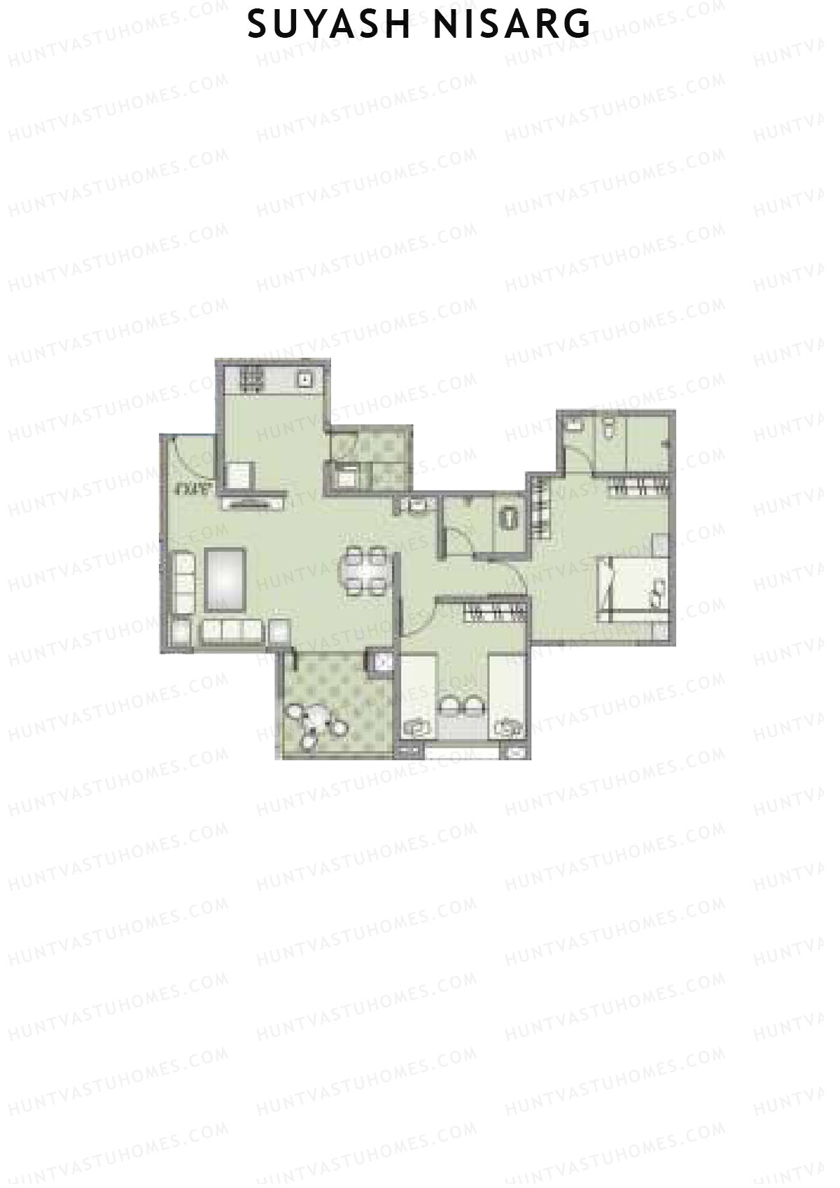 Suyash Nisarg Tower A Unit 3 Floor Plan