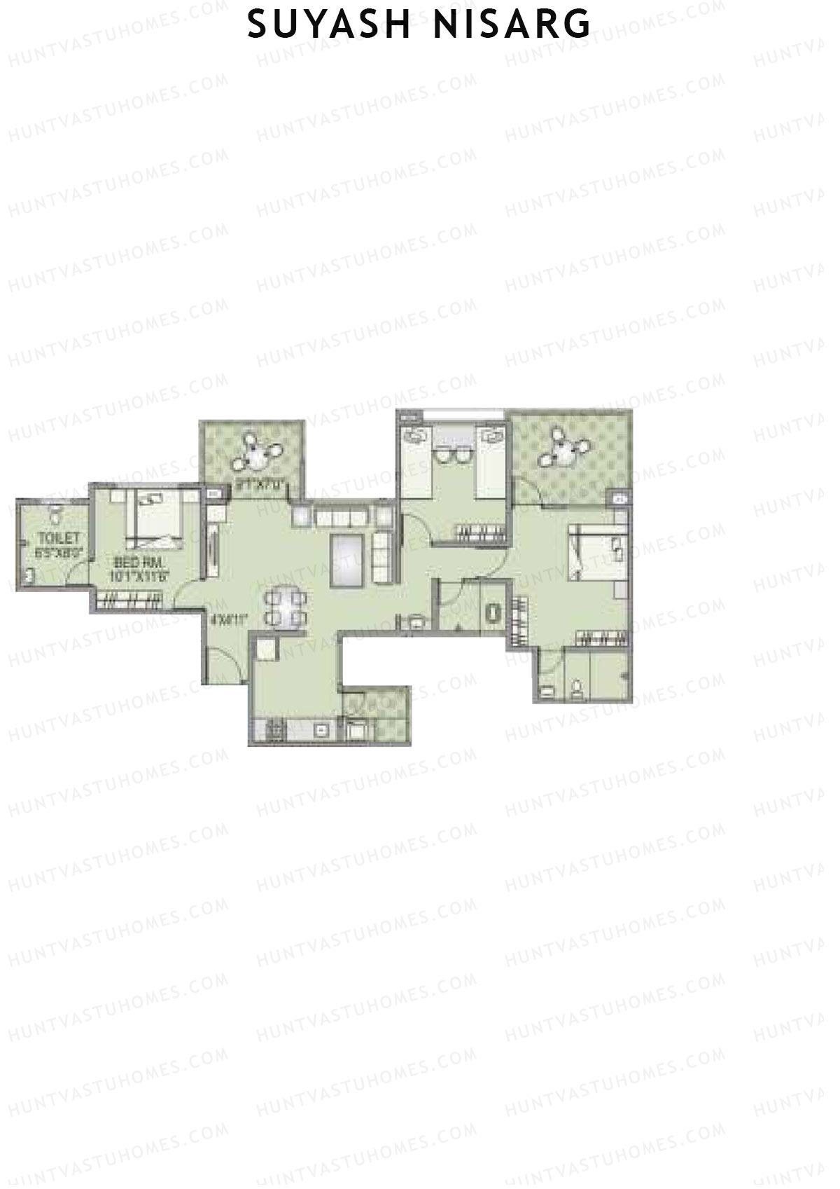 Suyash Nisarg Tower C Unit 1 Floor Plan