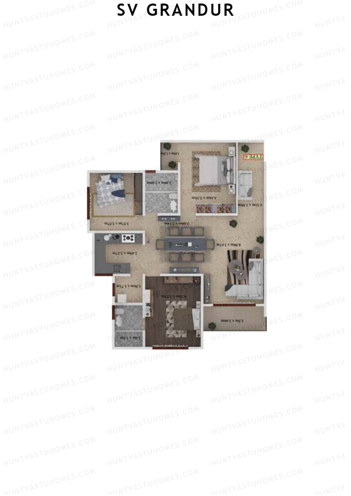SV Grandur Block A Unit 6 (Type 6) Floor Plan