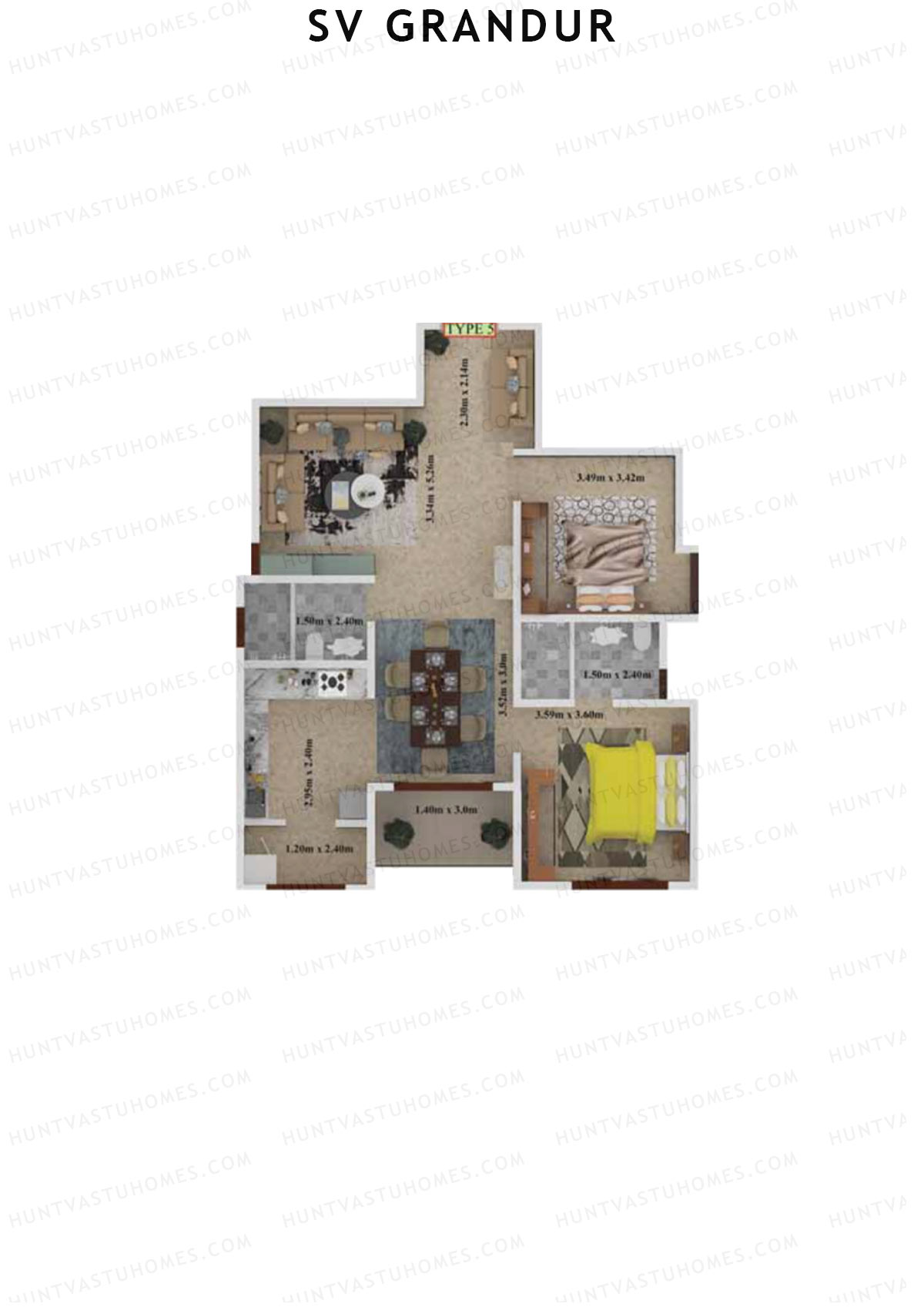 SV Grandur Block C Unit 5 (Type 5) Floor Plan