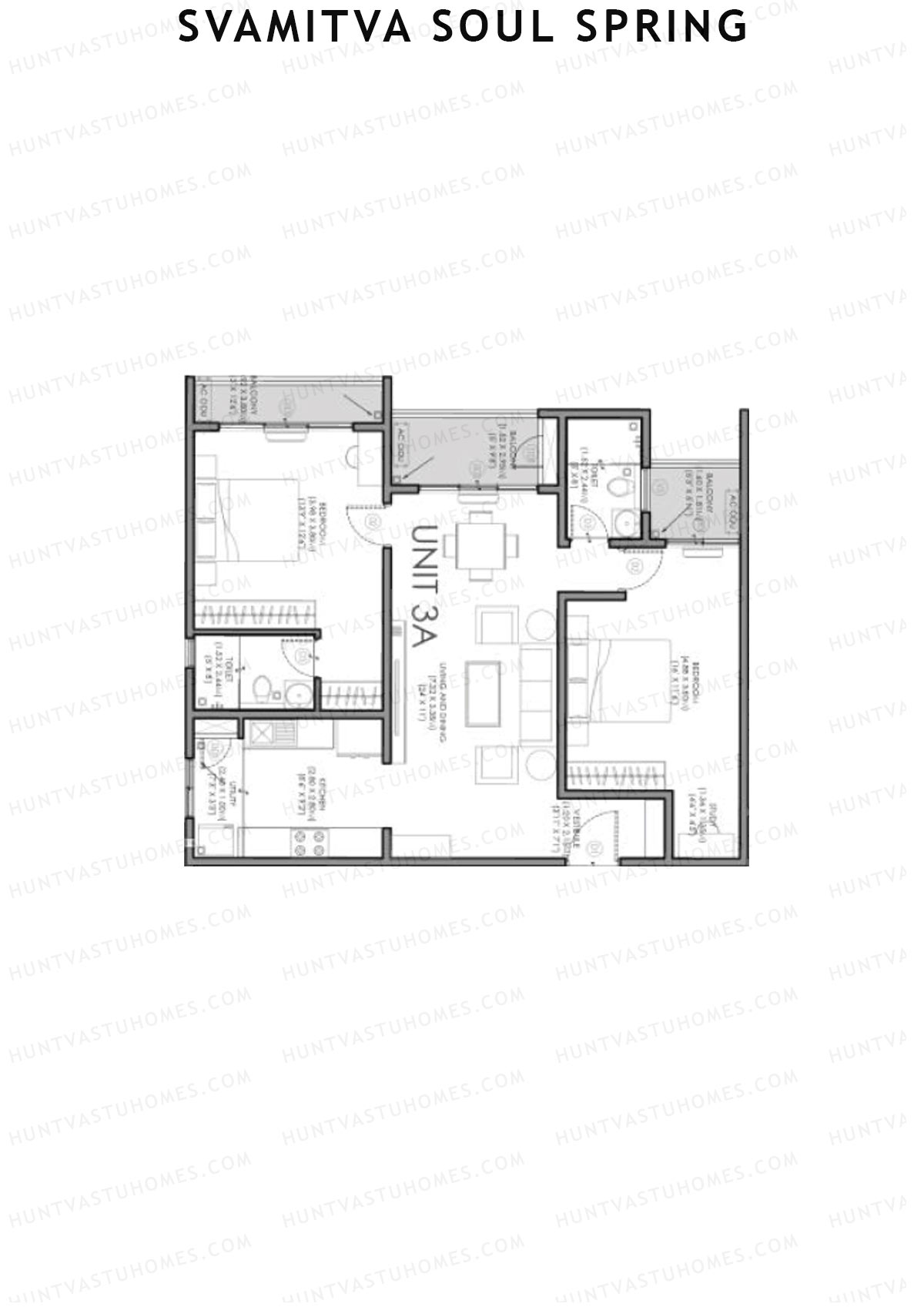 Svamitva Soul Spring Tower 2 Unit 3A Floor Plan