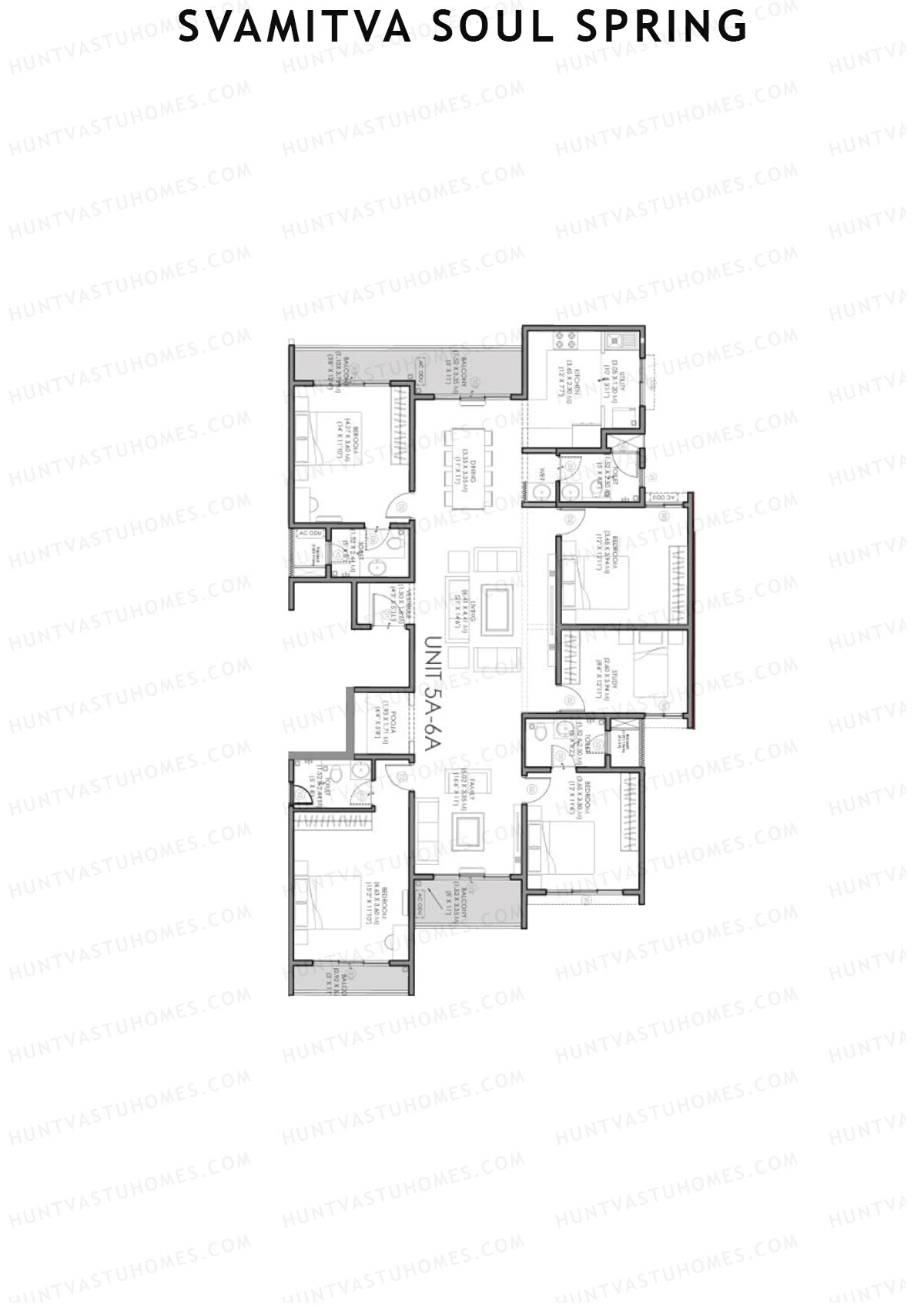 Svamitva Soul Spring Tower 2 Unit 5A Floor Plan