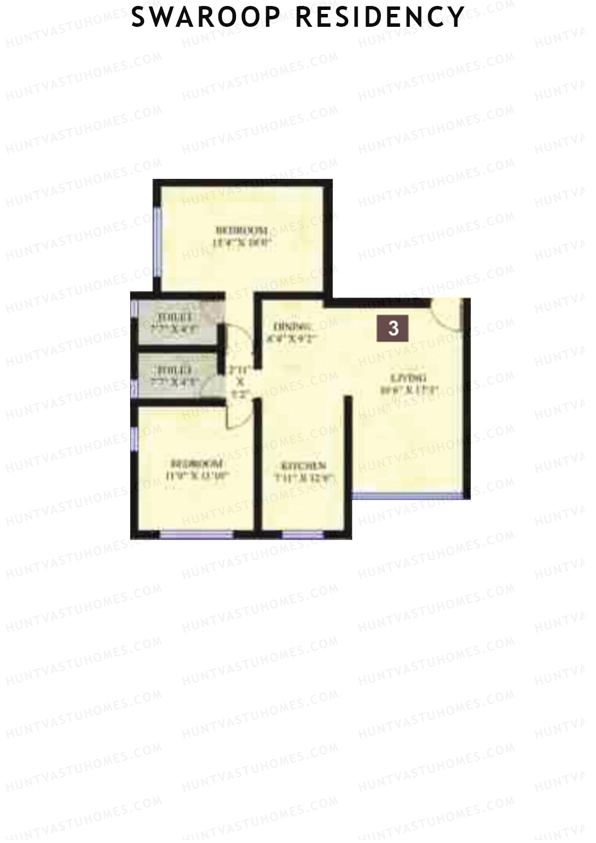 Swaroop Residency Wing A2 Unit 3 Floor Plan