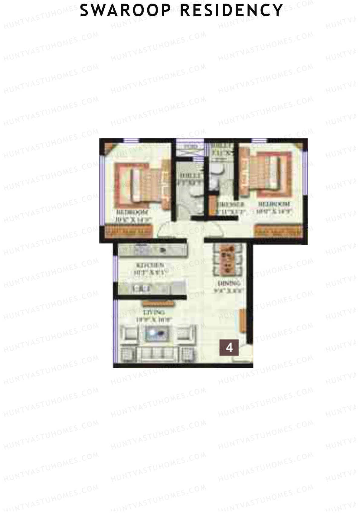 Swaroop Residency Wing A2 Unit 4 Floor Plan
