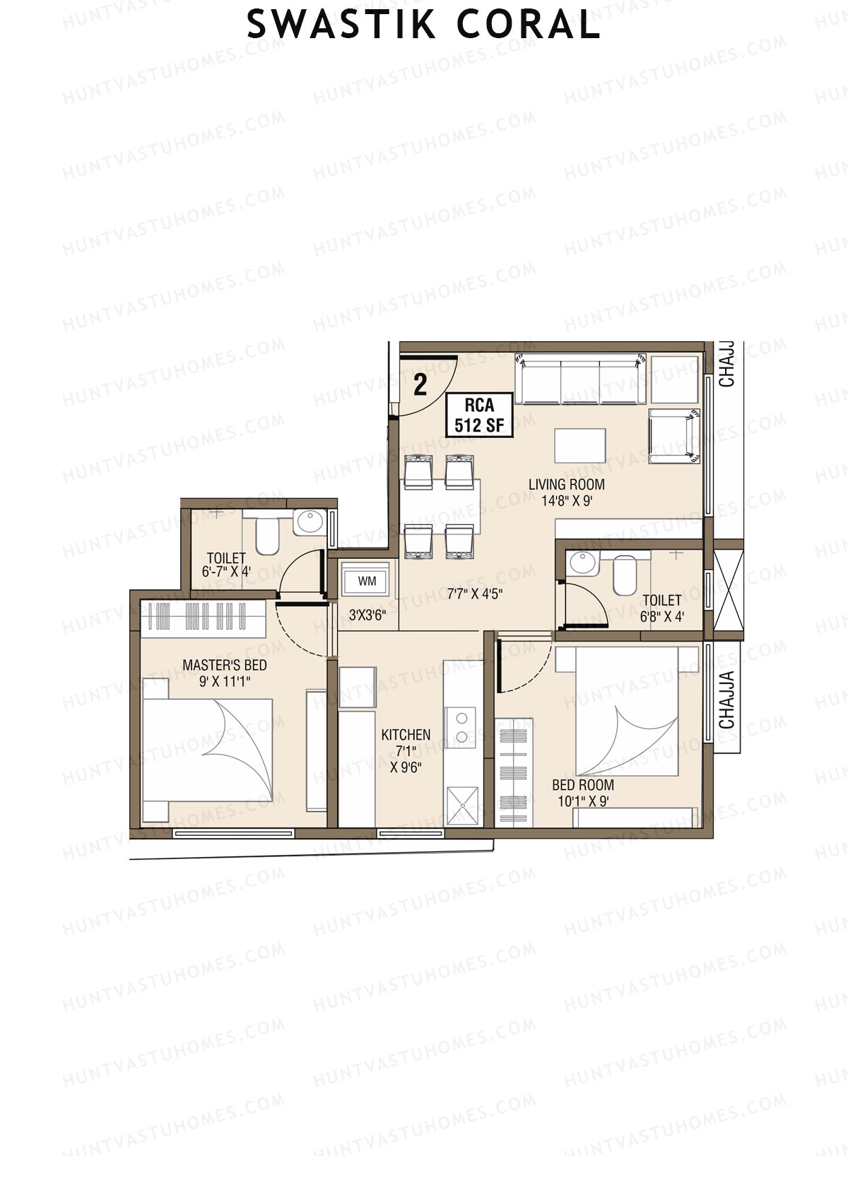 Swastik Coral Tower 1 Unit 2 Floor Plan