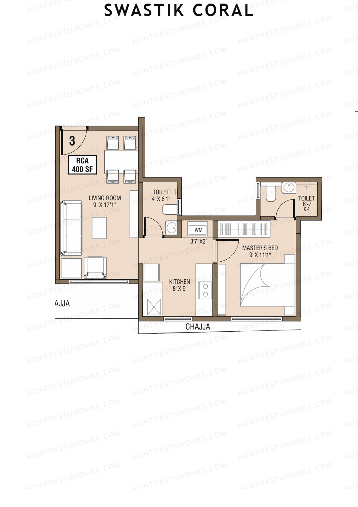 Swastik Coral Tower 1 Unit 3 Floor Plan
