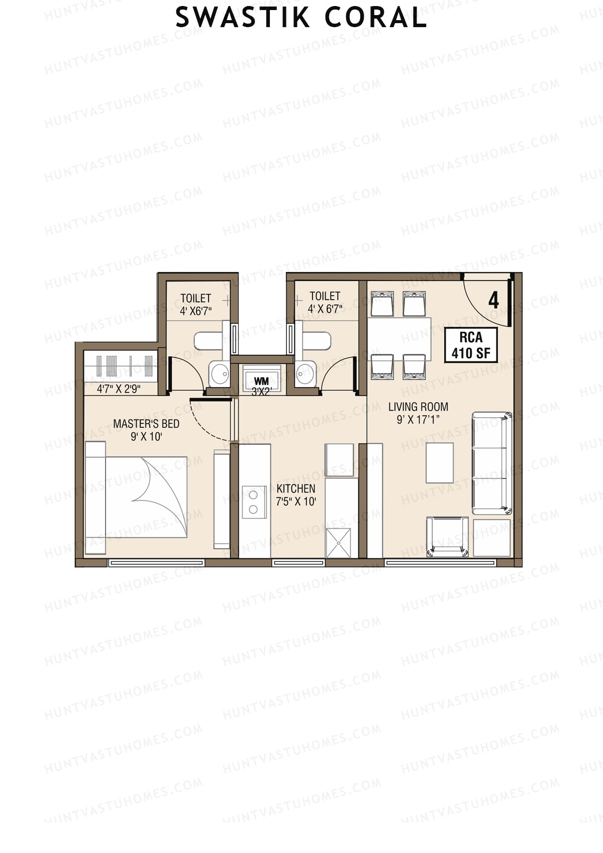 Swastik Coral Tower 1 Unit 4 Floor Plan