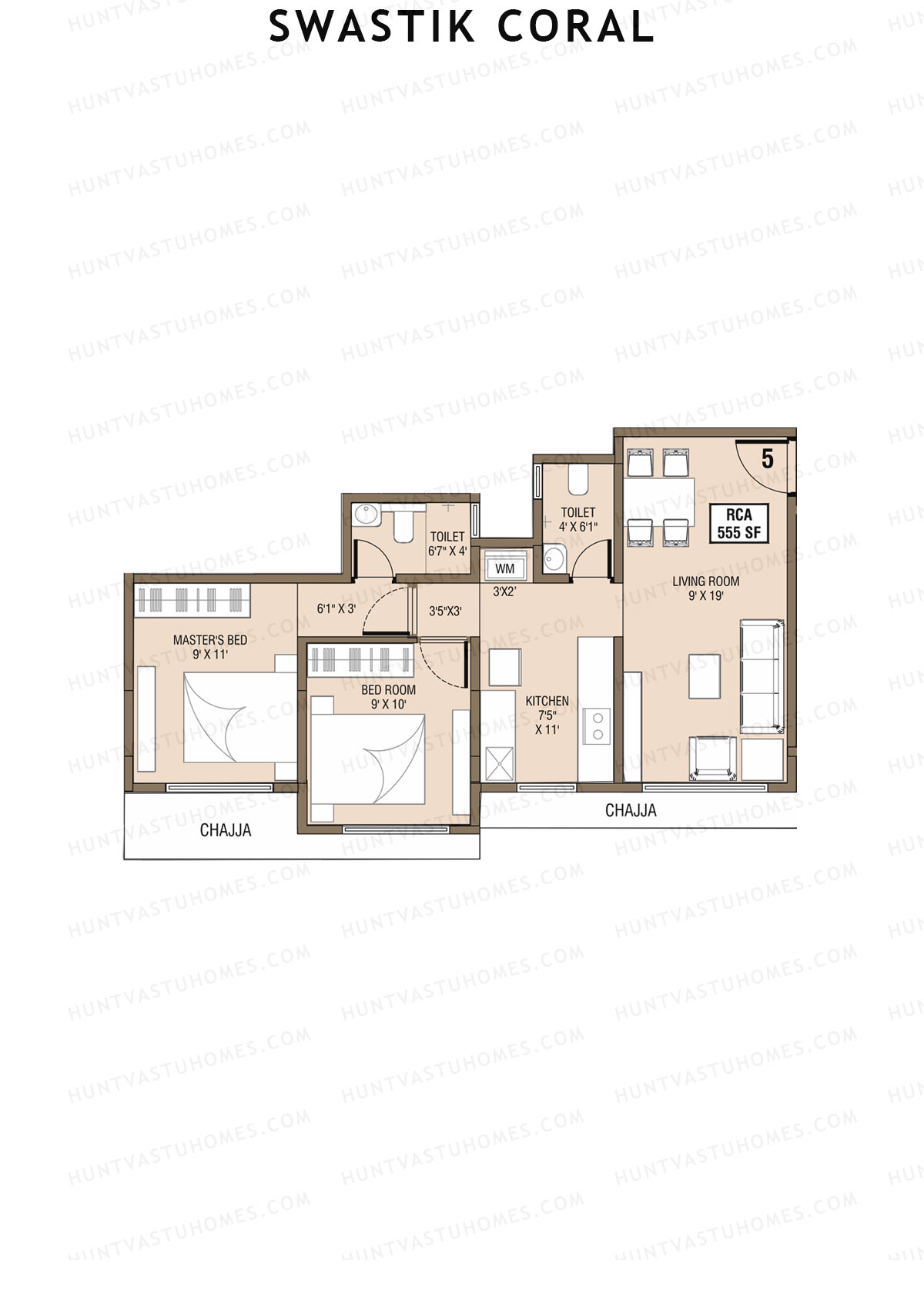 Swastik Coral Tower 1 Unit 5 Floor Plan