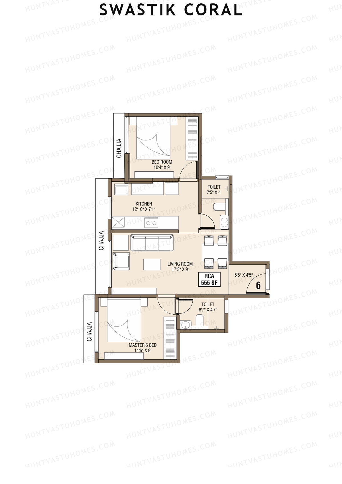 Swastik Coral Tower 1 Unit 6 Floor Plan