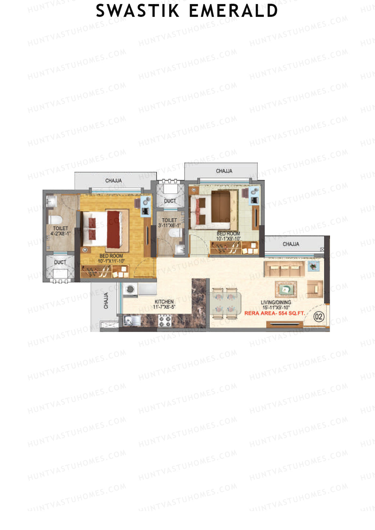 Swastik Emerald Tower 1 Unit 2 Floor Plan
