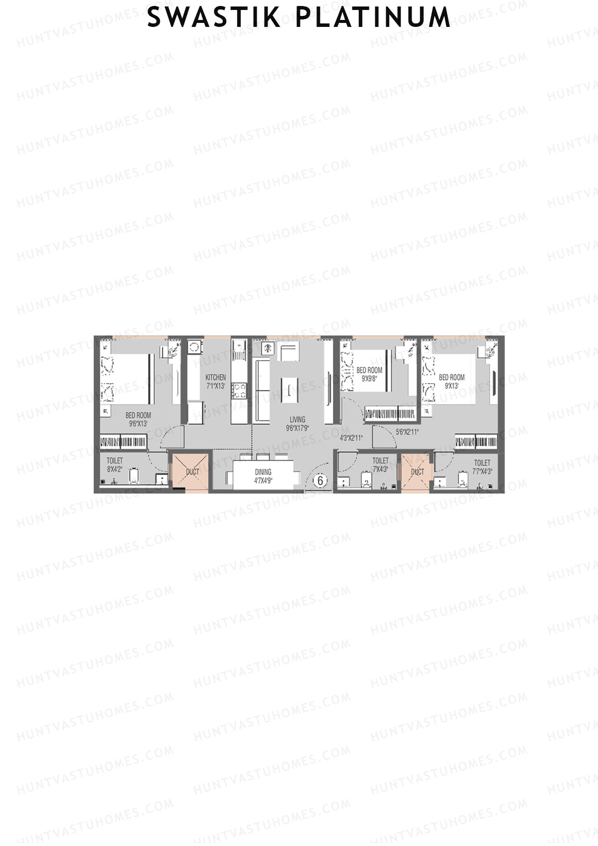 Swastik Platinum Wing B Unit 6 Floor Plan
