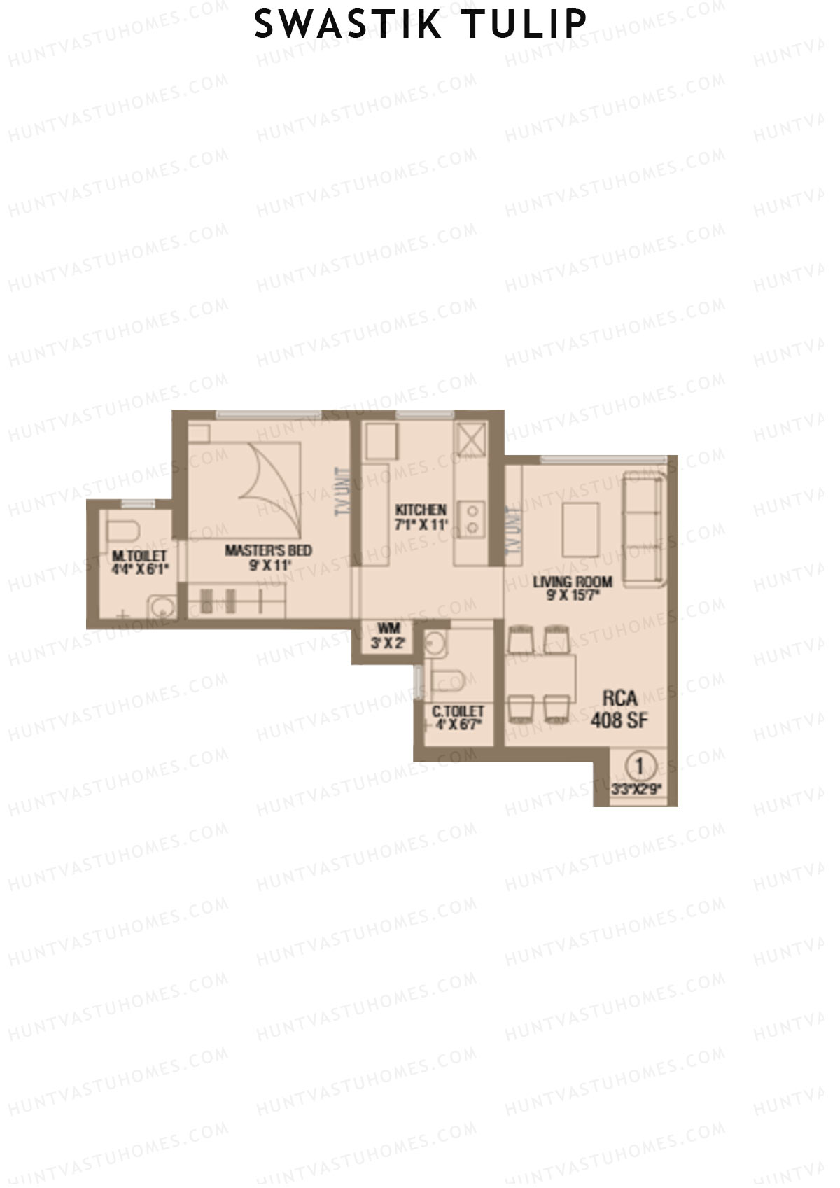 Swastik Tulip Tower A Unit 1 Floor Plan